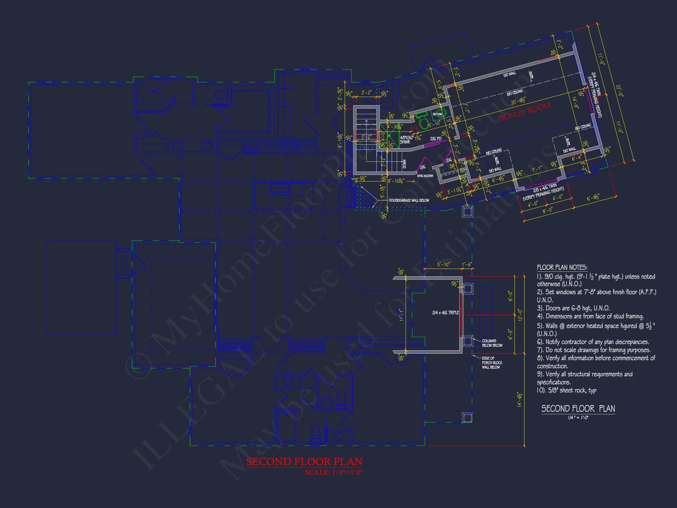 Traditional Craftsman house Plan with Bonus Room and Open Floor Plan