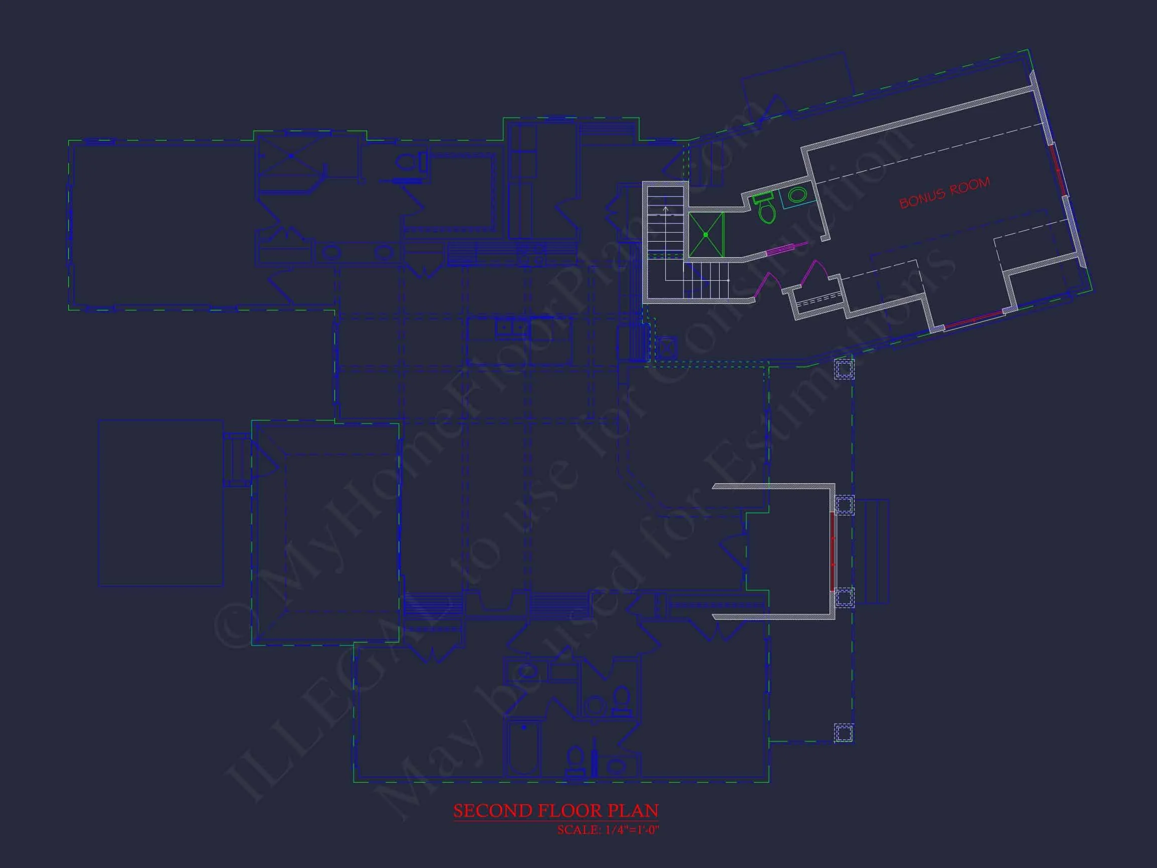 Traditional Craftsman house Plan with Bonus Room and Open Floor Plan