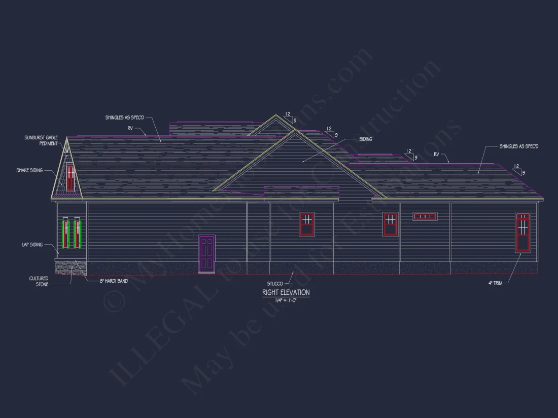 Traditional Craftsman house Plan with Bonus Room and Open Floor Plan