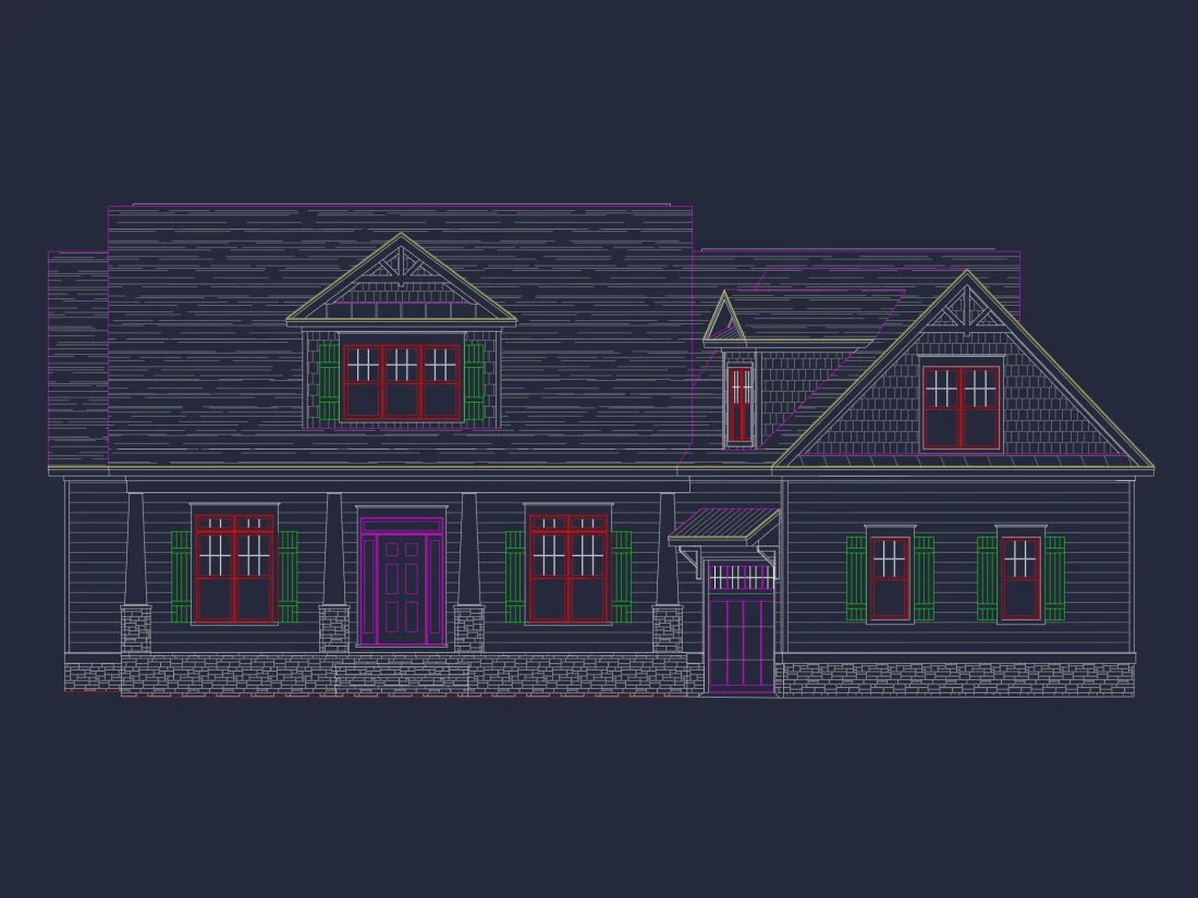 Traditional Craftsman house Plan with Bonus Room and Open Floor Plan