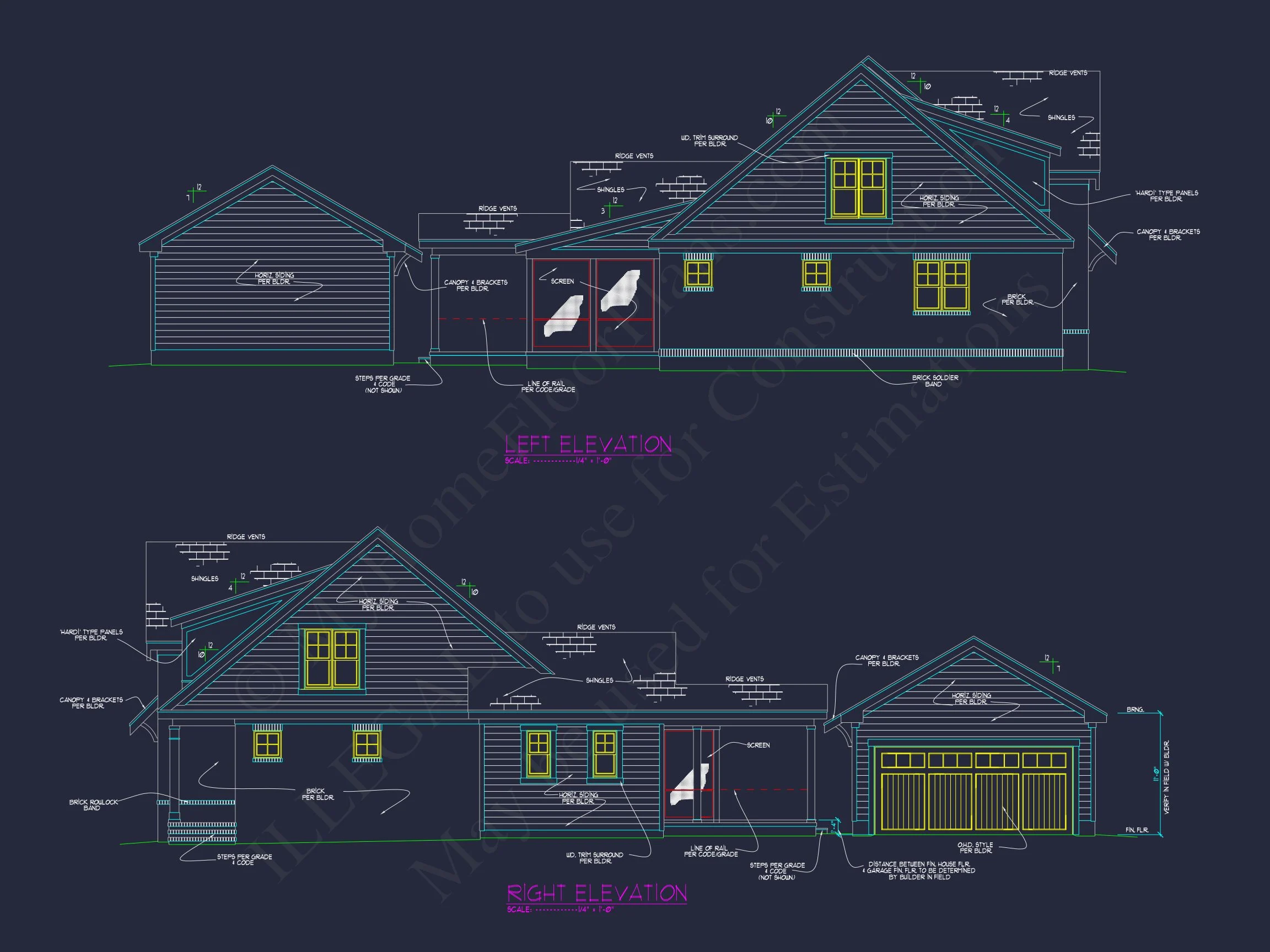 Craftsman house Floor Plan with Detached Garage and CAD Designs