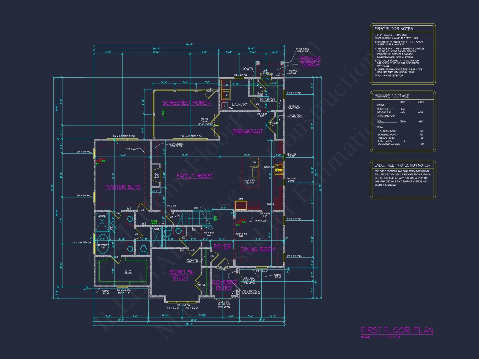 Craftsman house Floor Plan with Spacious Design and CAD Blueprints
