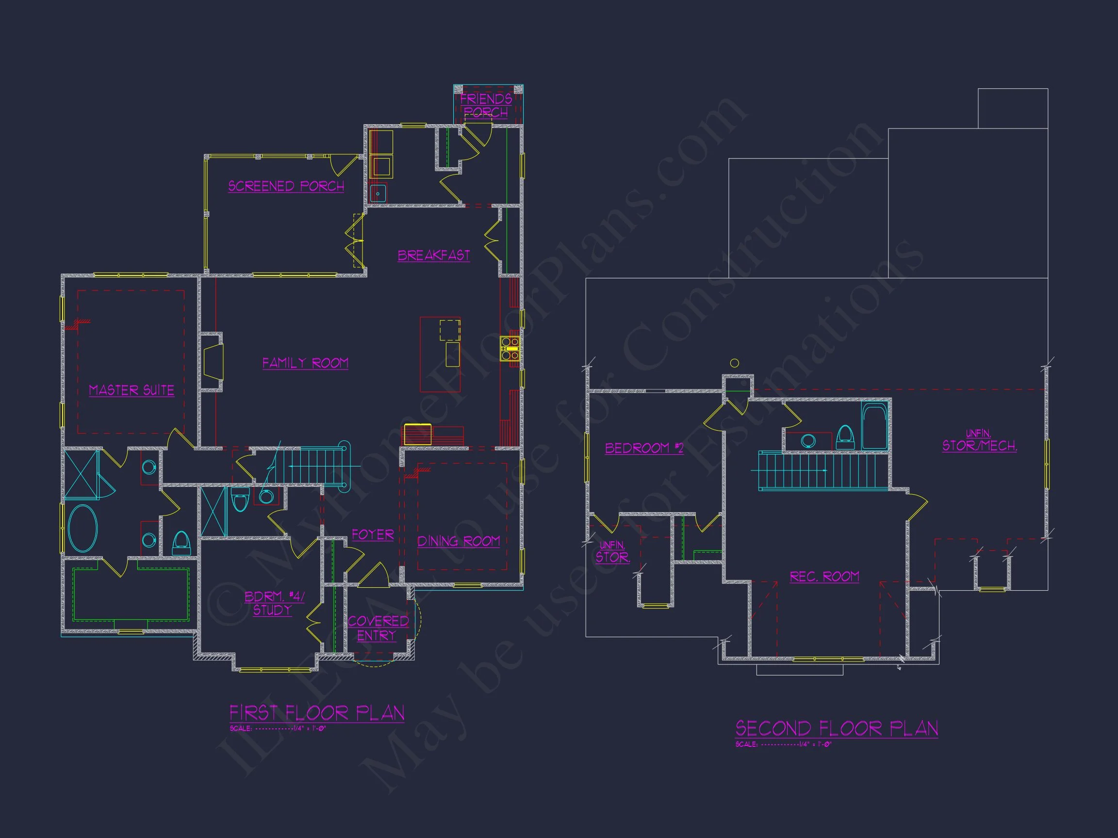 Craftsman house Floor Plan with Spacious Design and CAD Blueprints