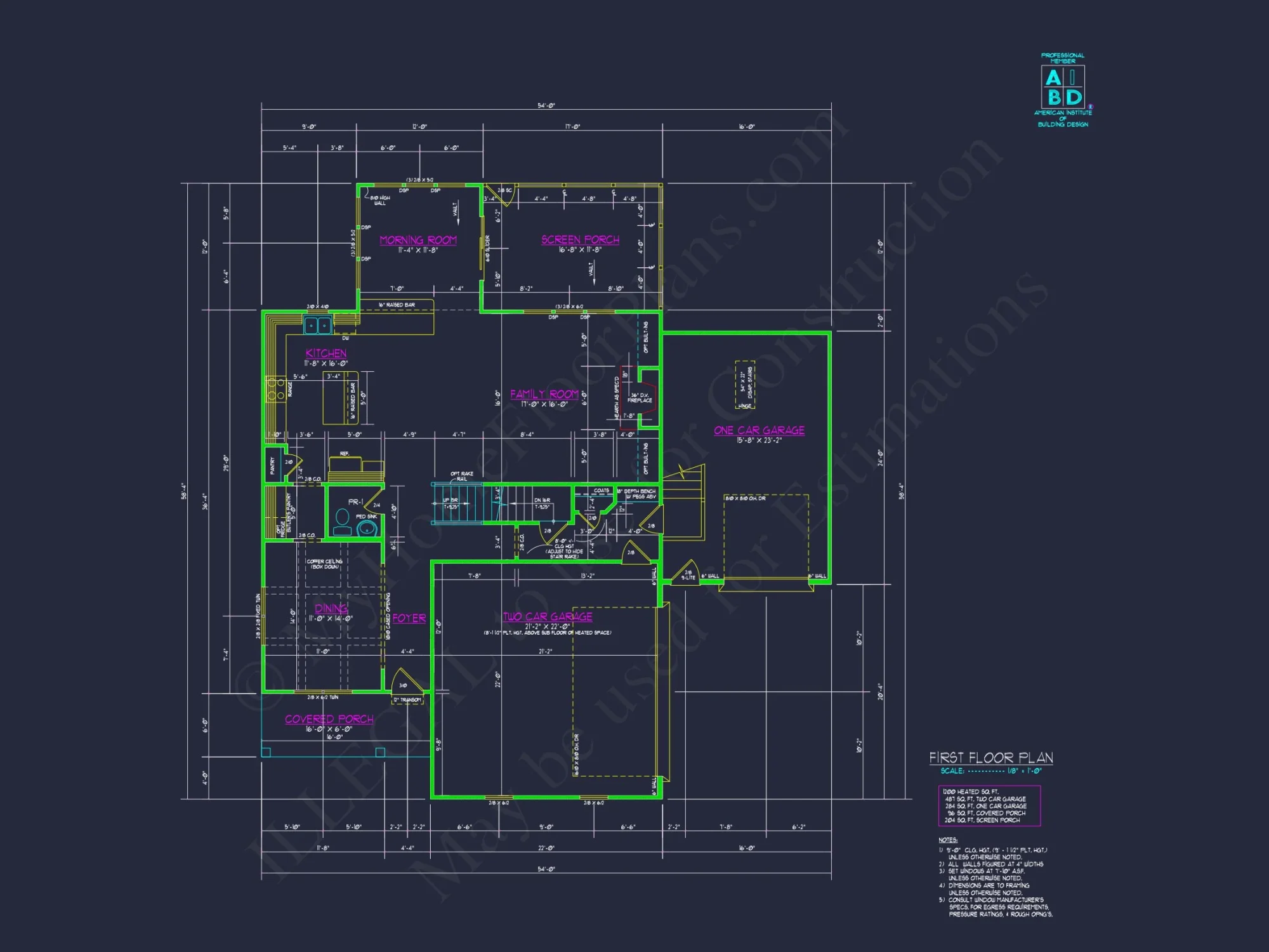 Craftsman house Design Plan with 3 Bedrooms & CAD Blueprints