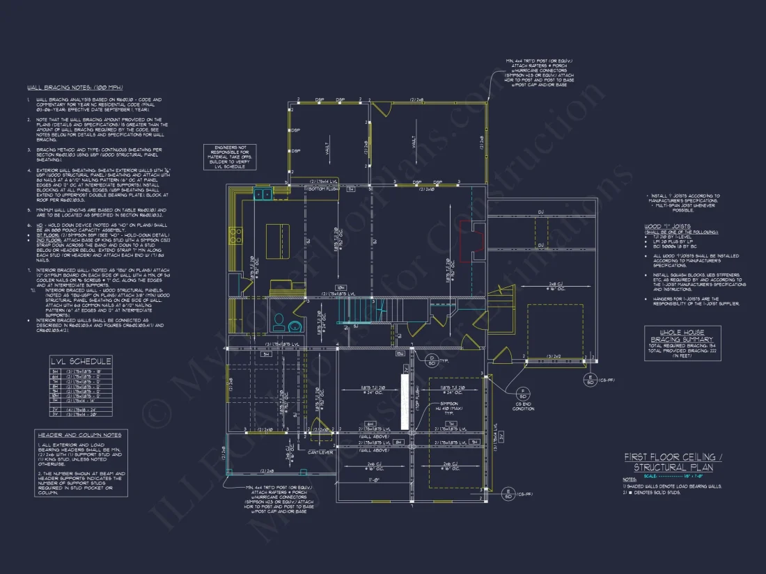 Craftsman house Design Plan with 3 Bedrooms & CAD Blueprints