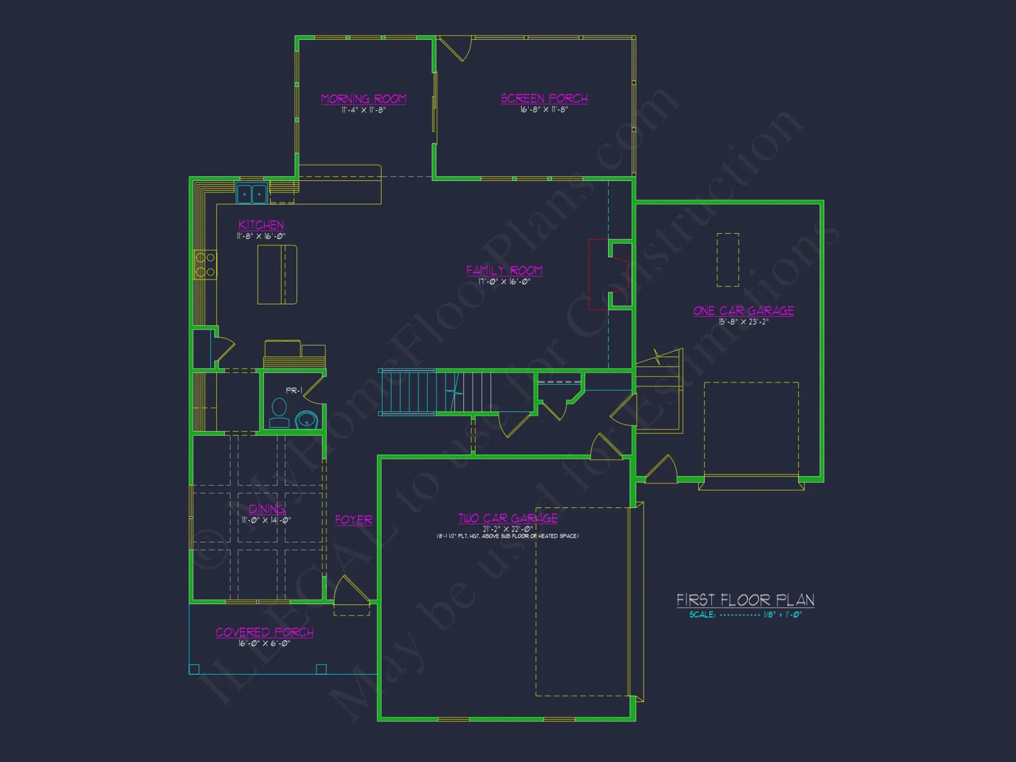 Craftsman house Design Plan with 3 Bedrooms & CAD Blueprints