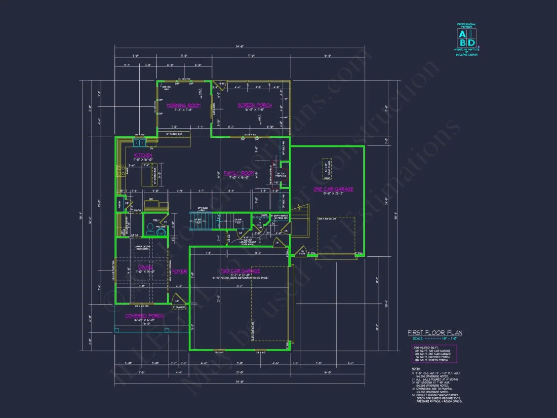 Craftsman house Design Plan with 3 Bedrooms & CAD Blueprints