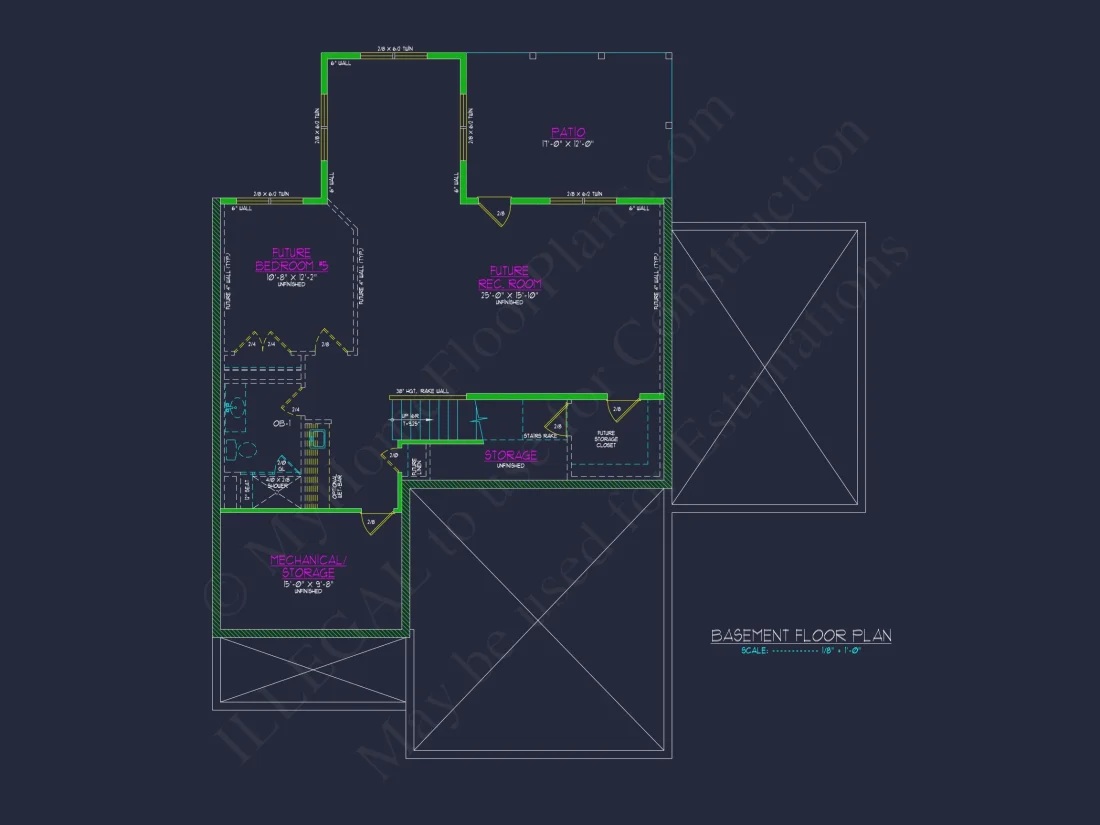 Craftsman house Design Plan with 3 Bedrooms & CAD Blueprints