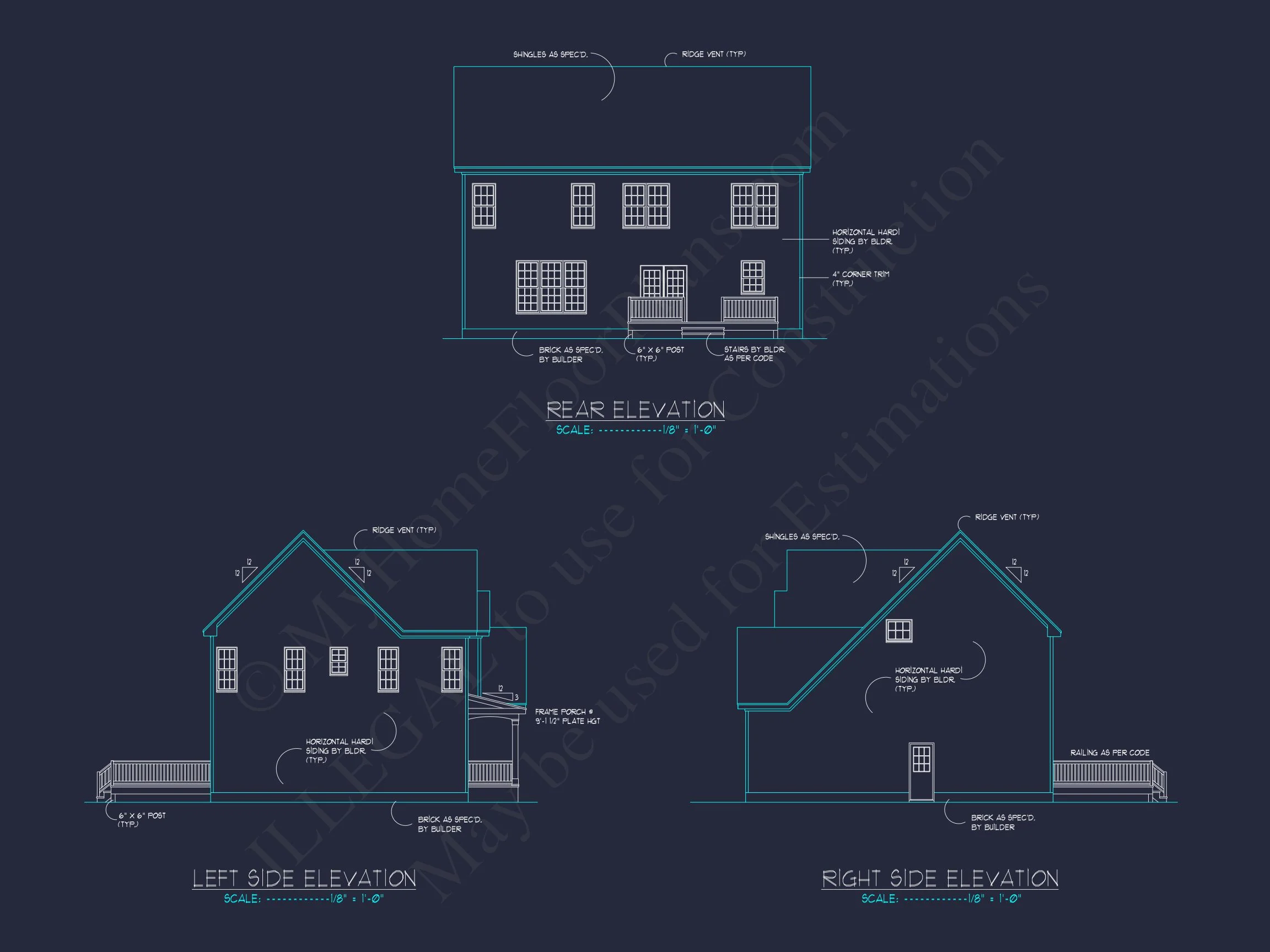 17-1461 HOUSE PLAN - Traditional Colonial Home Plan - 4-Bed, 2-Bath, 2,056 SF 4 Colonial house Plan with Spacious Layout and Detailed Designs
