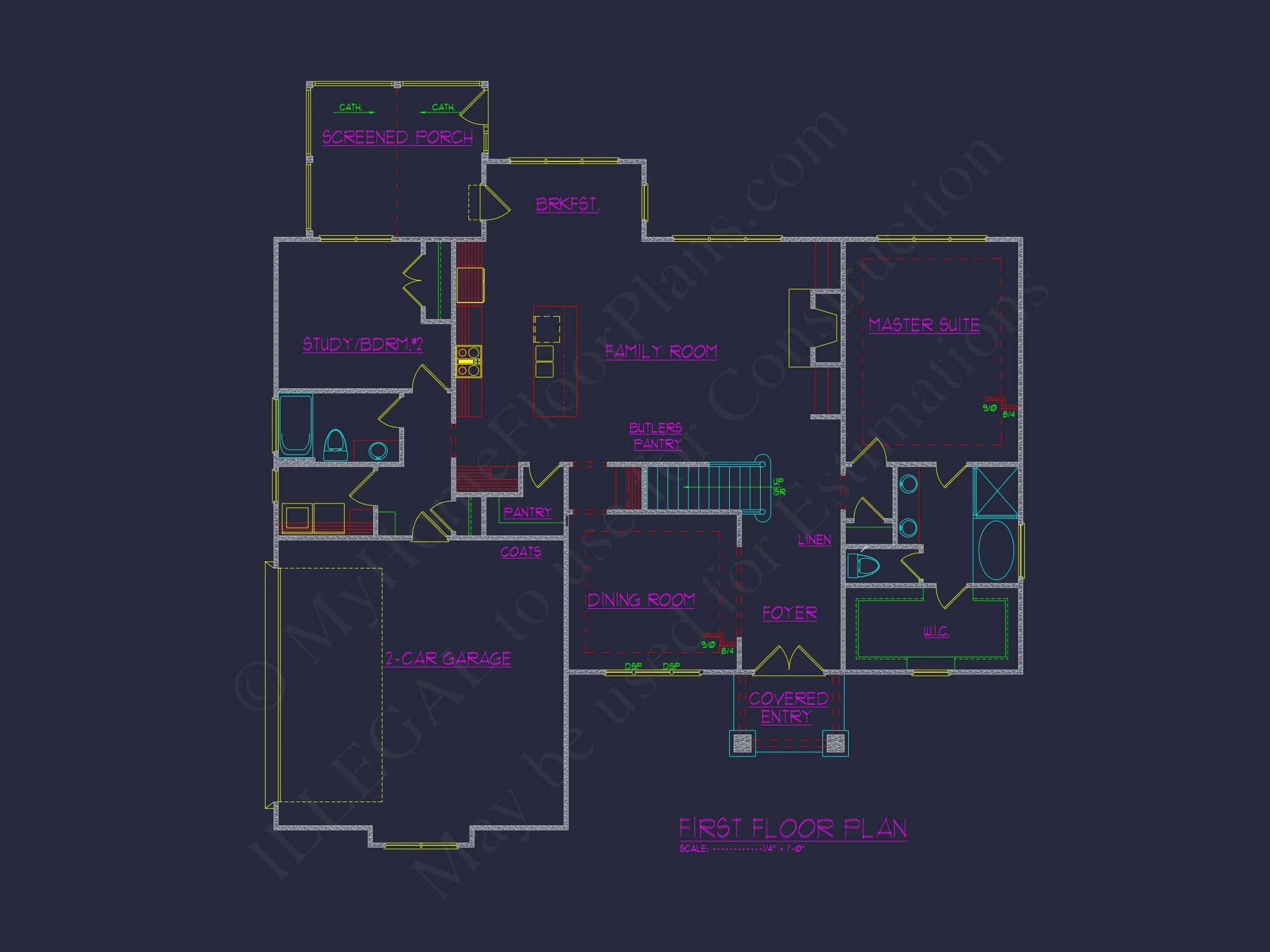 17-1381 HOUSE PLAN - Traditional Home Plan - 4-Bed, 3-Bath, 2,450 SF 5 Craftsman house Plan with Basement, Open Floors, and CAD Designs