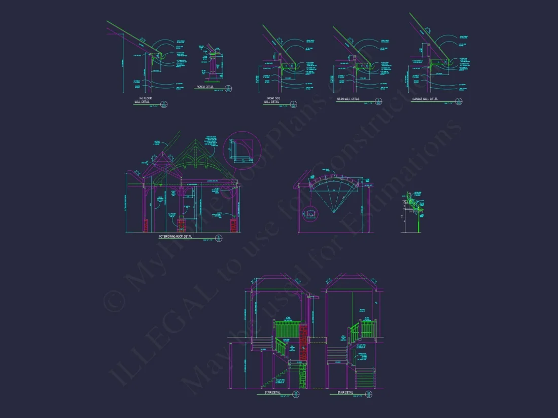 Elegant Craftsman house Plan with Detailed Floor Designs and CAD