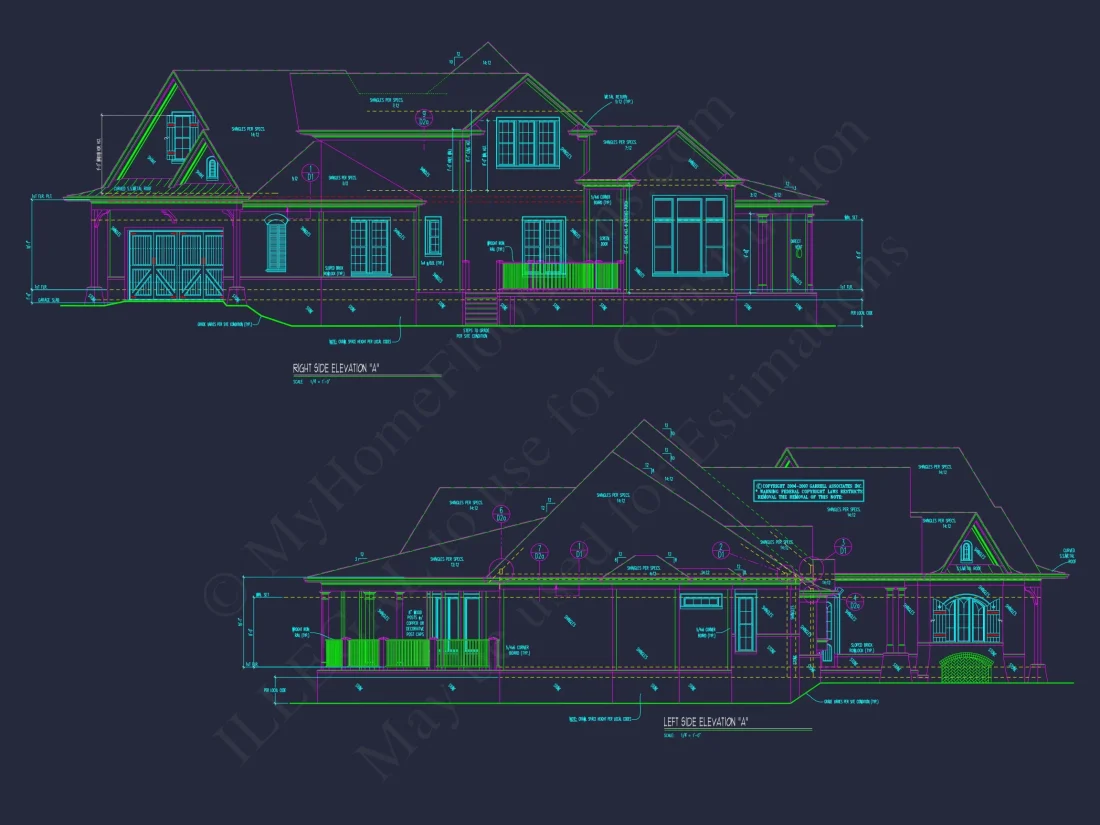 Elegant Craftsman house Plan with Detailed Floor Designs and CAD