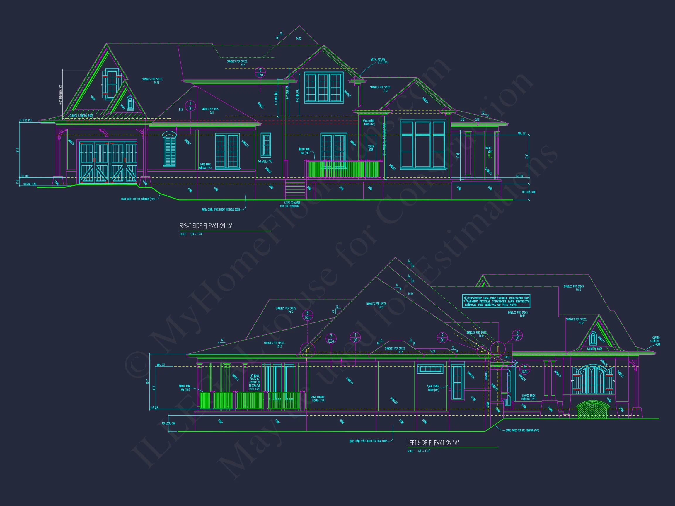 17-1259 HOUSE PLAN - Traditional Brick Home Plan - 4-Bed, 3-Bath, 2,850 SF 11 Elegant Craftsman house Plan with Detailed Floor Designs and CAD