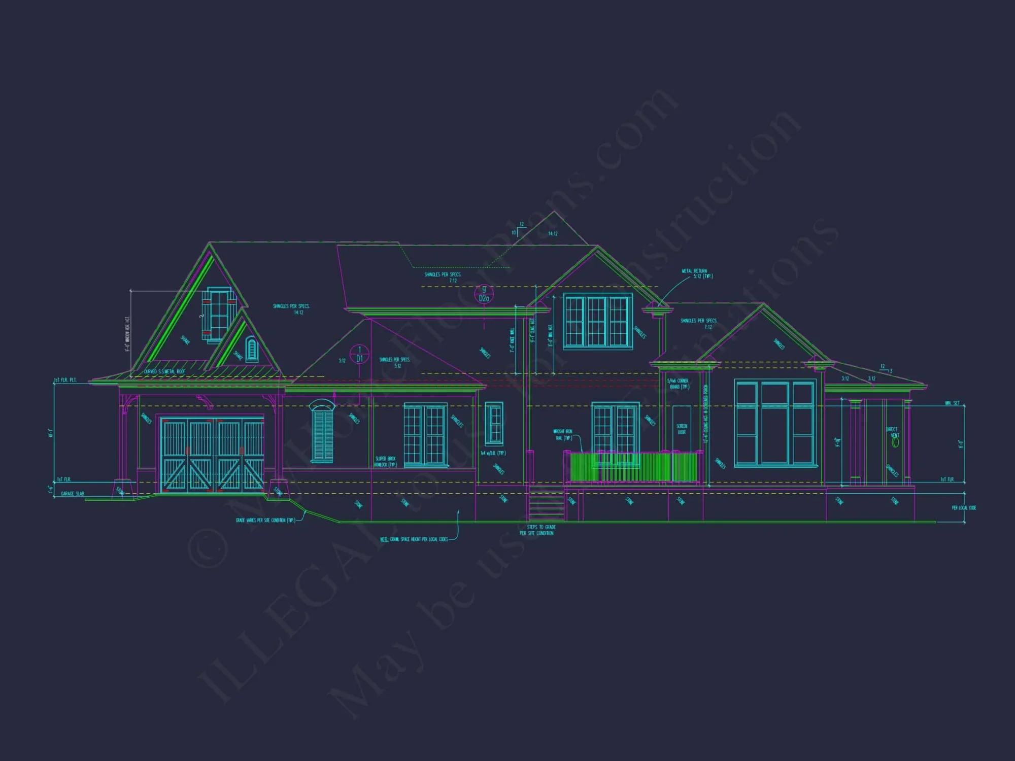 Elegant Craftsman house Plan with Detailed Floor Designs and CAD