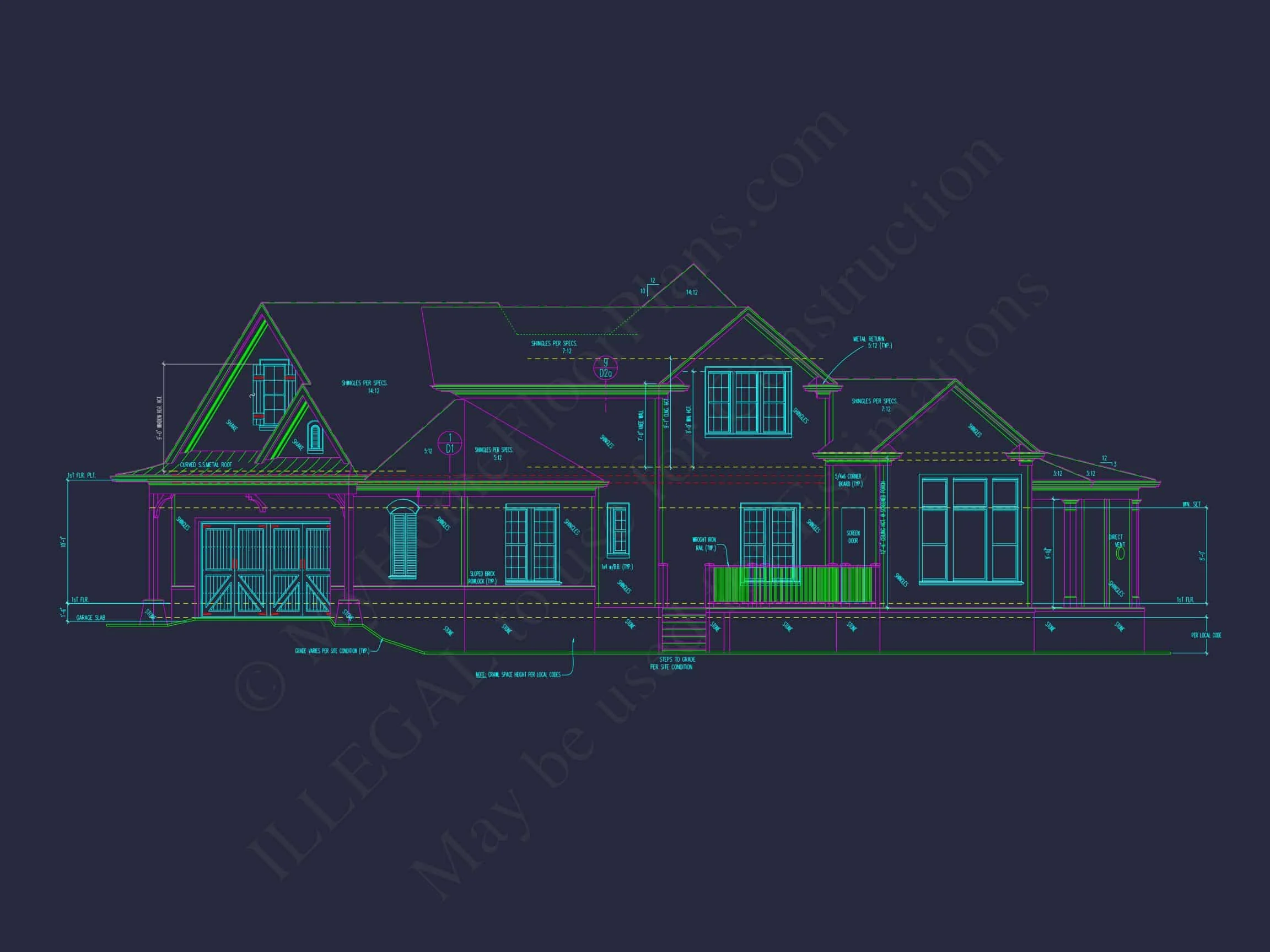 17-1259 HOUSE PLAN - Traditional Brick Home Plan - 4-Bed, 3-Bath, 2,850 SF 4 Elegant Craftsman house Plan with Detailed Floor Designs and CAD