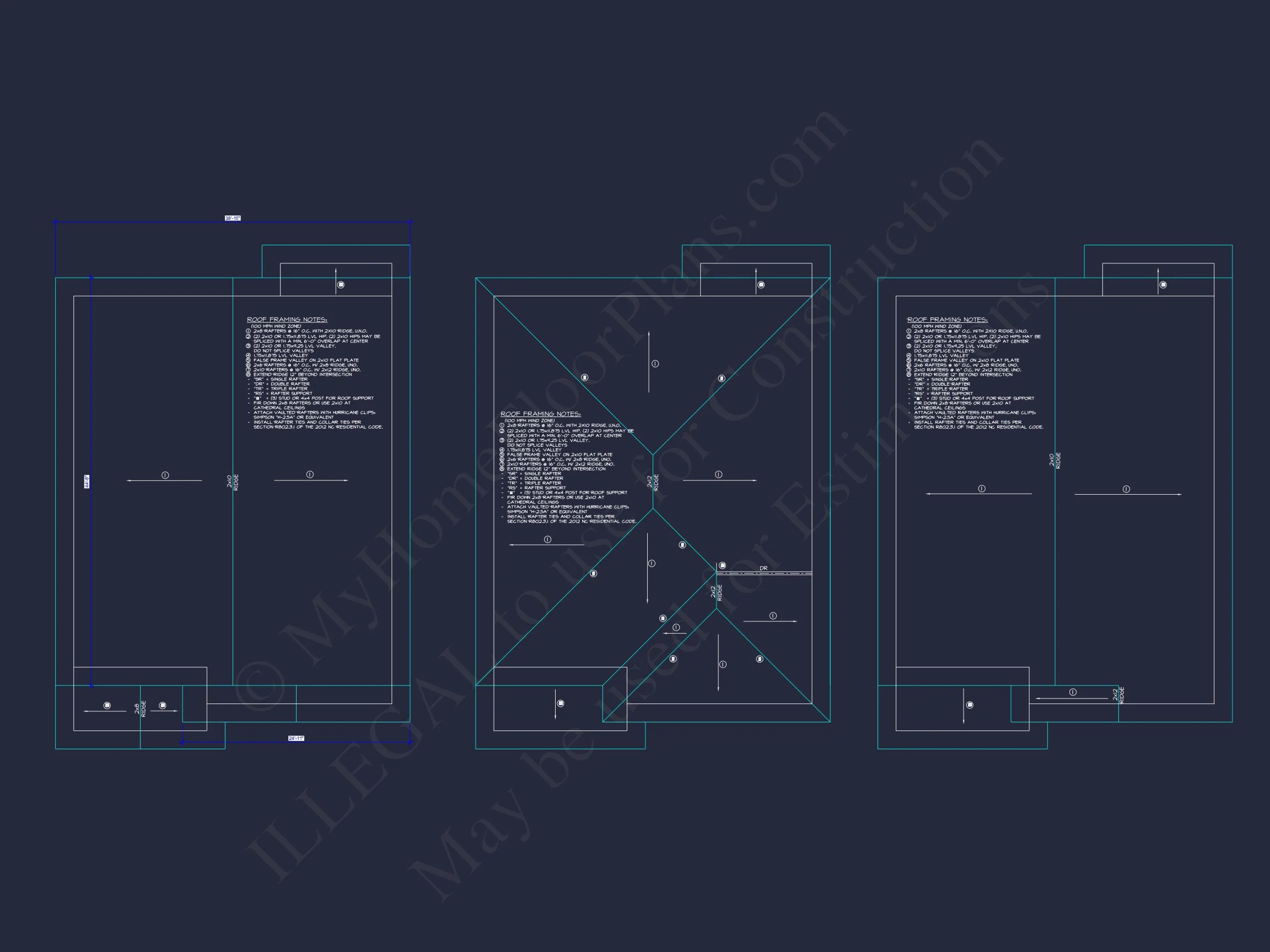 Modern Suburban house Plan with 2-Story CAD Blueprint Designs