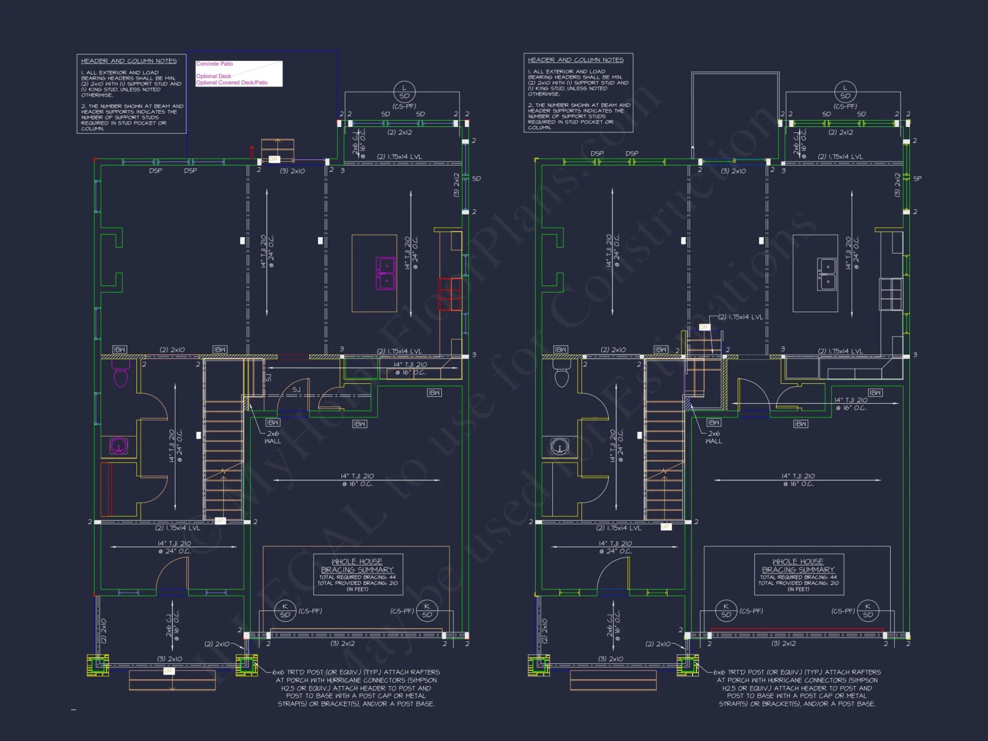 Modern Suburban house Plan with 2-Story CAD Blueprint Designs