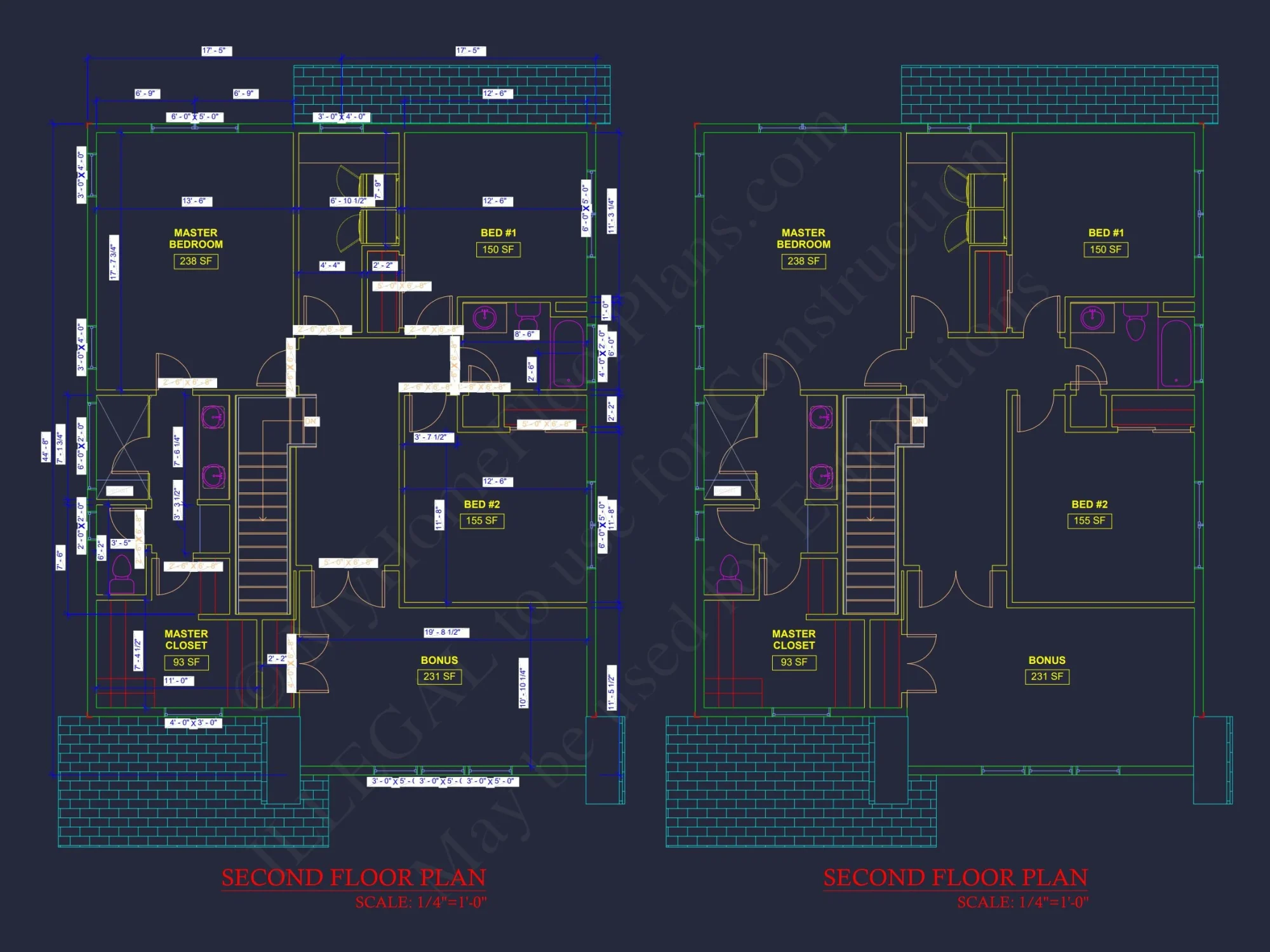 Modern Suburban house Plan with 2-Story CAD Blueprint Designs