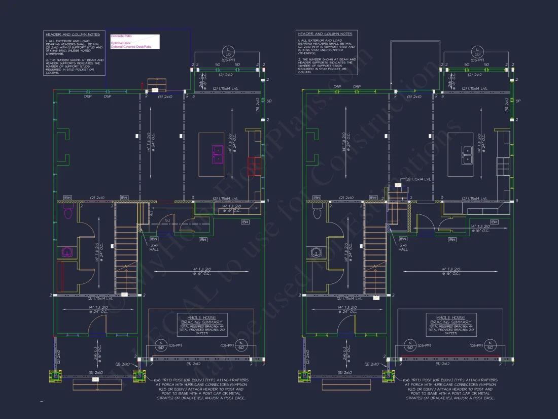 Modern Suburban house Plan with 2-Story CAD Blueprint Designs