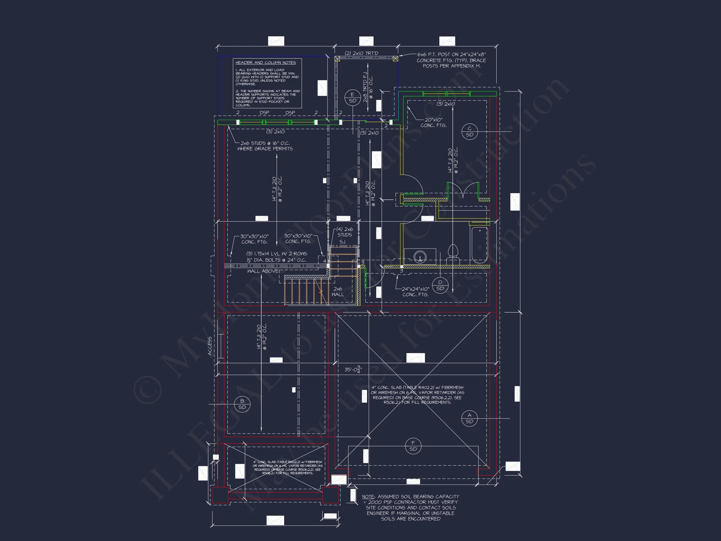 Modern Suburban house Plan with 2-Story CAD Blueprint Designs