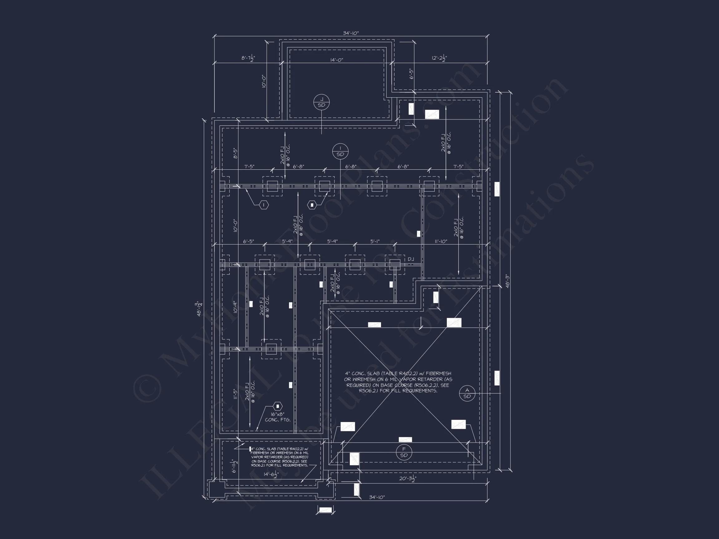 Modern Suburban house Plan with 2-Story CAD Blueprint Designs