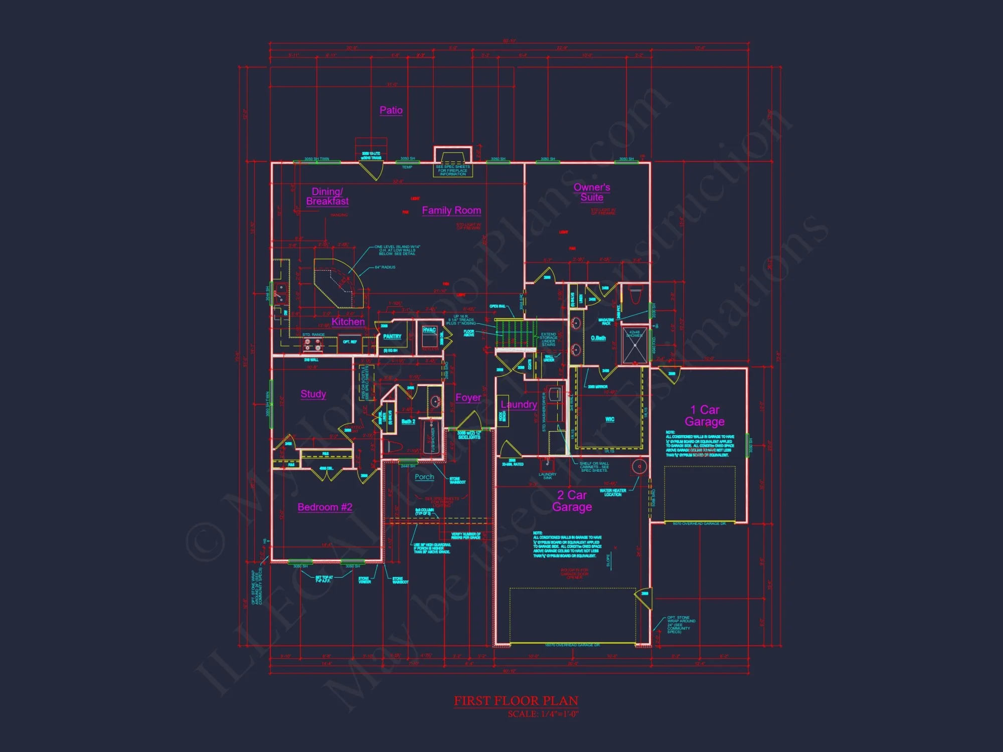 Modern Craftsman house Plan with Open Floor Blueprint Designs