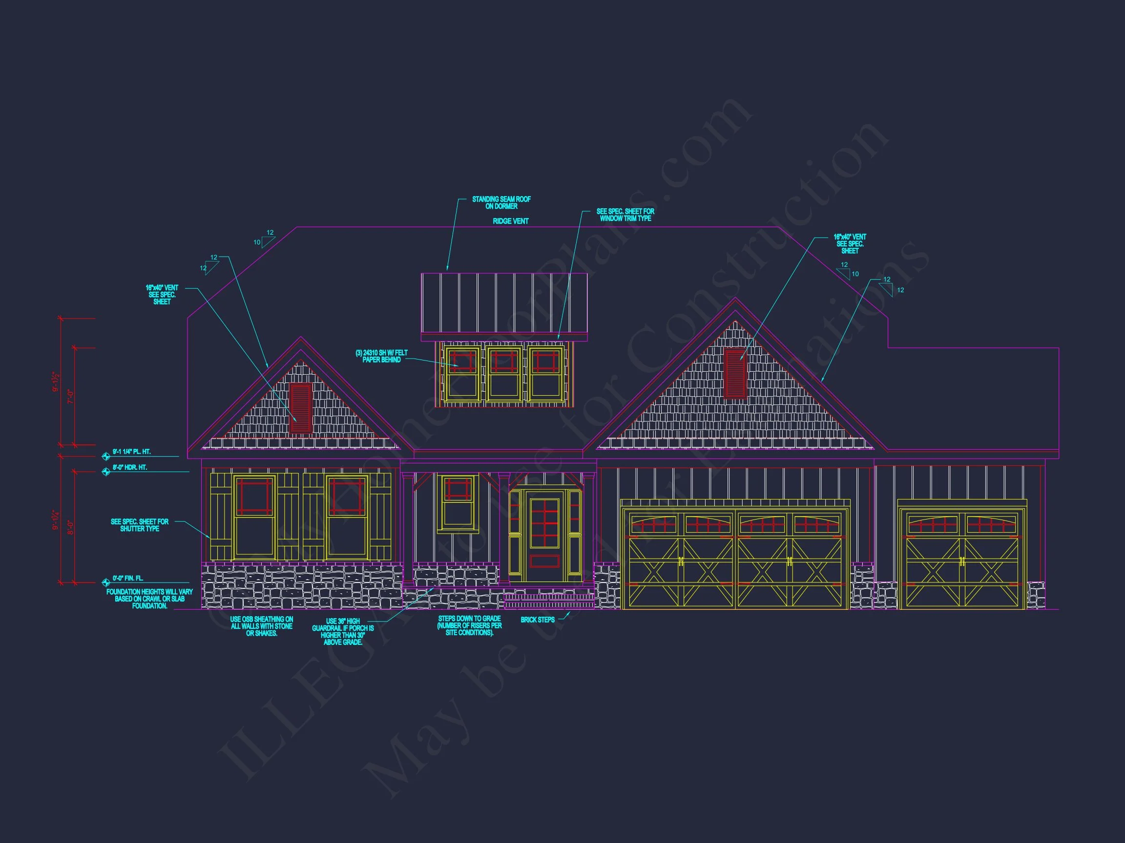 Modern Craftsman house Plan with Open Floor Blueprint Designs