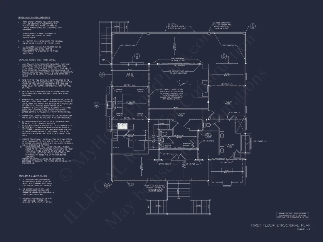 Beach house Plan with 3 Beds, 2.5 Baths, and Coastal Designs