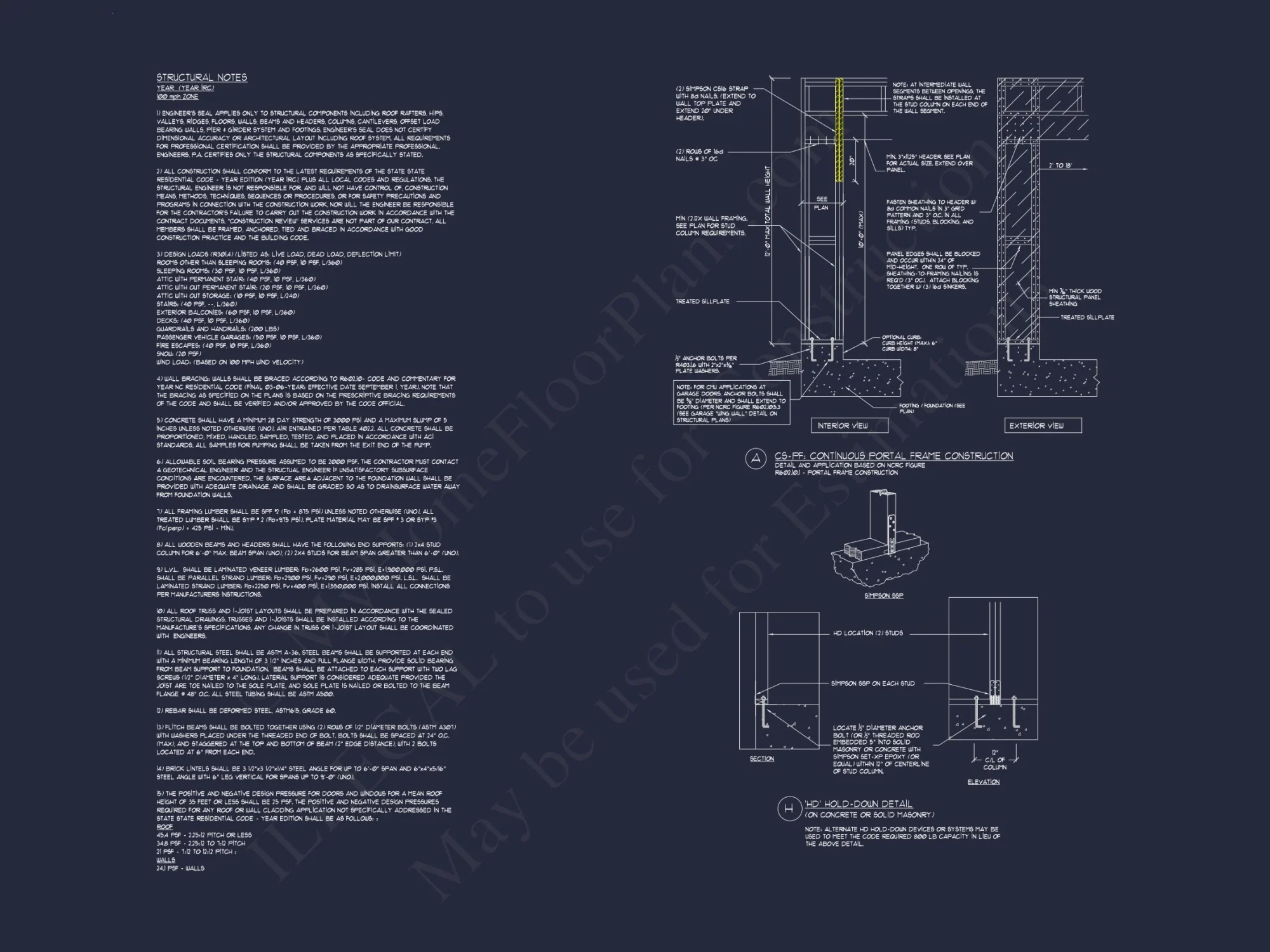 Craftsman house Floor Plan with 2 Stories and CAD Blueprint Designs