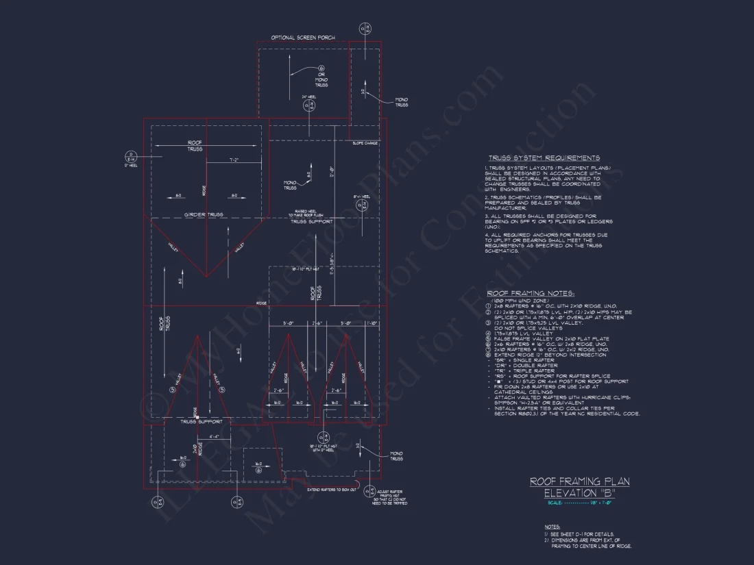 Craftsman house Floor Plan with 2 Stories and CAD Blueprint Designs