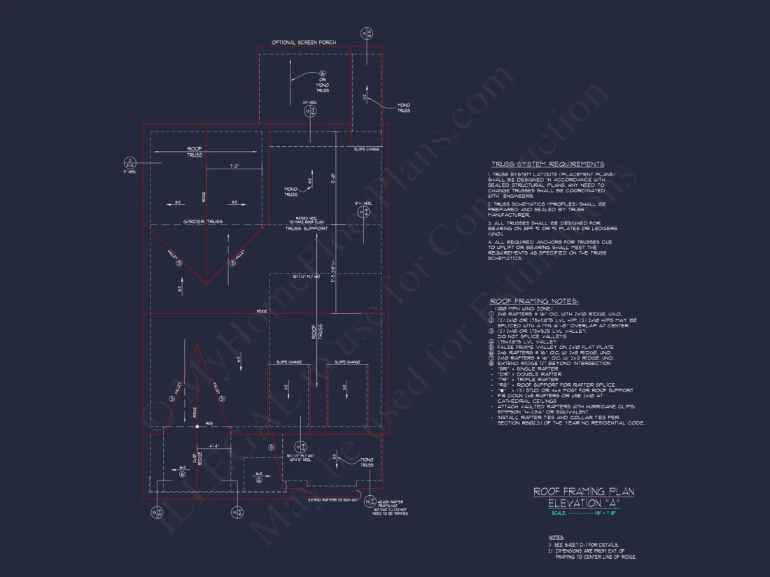 Craftsman house Floor Plan with 2 Stories and CAD Blueprint Designs