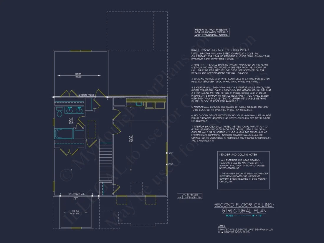 Craftsman house Floor Plan with 2 Stories and CAD Blueprint Designs
