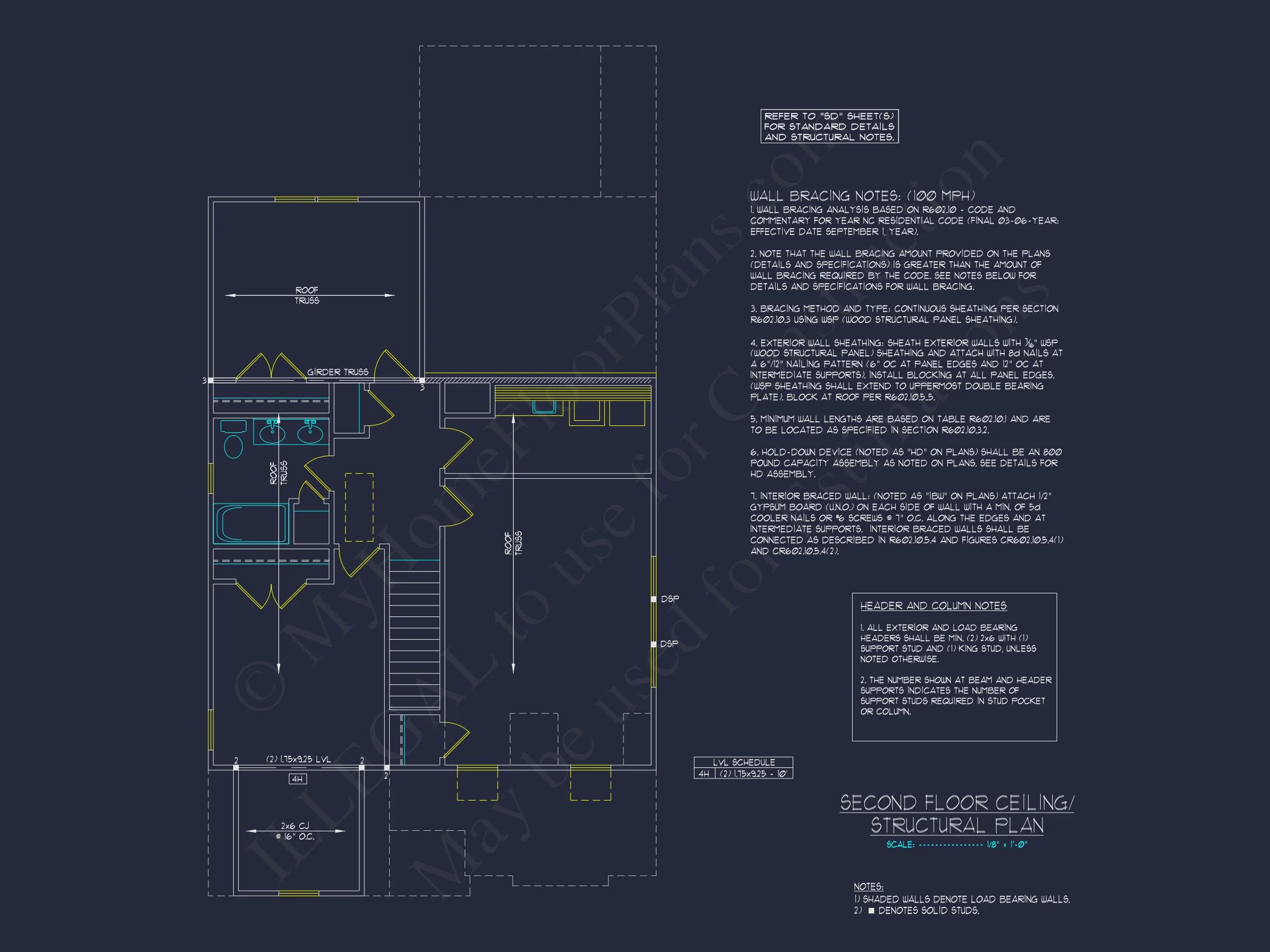 Craftsman house Floor Plan with 2 Stories and CAD Blueprint Designs