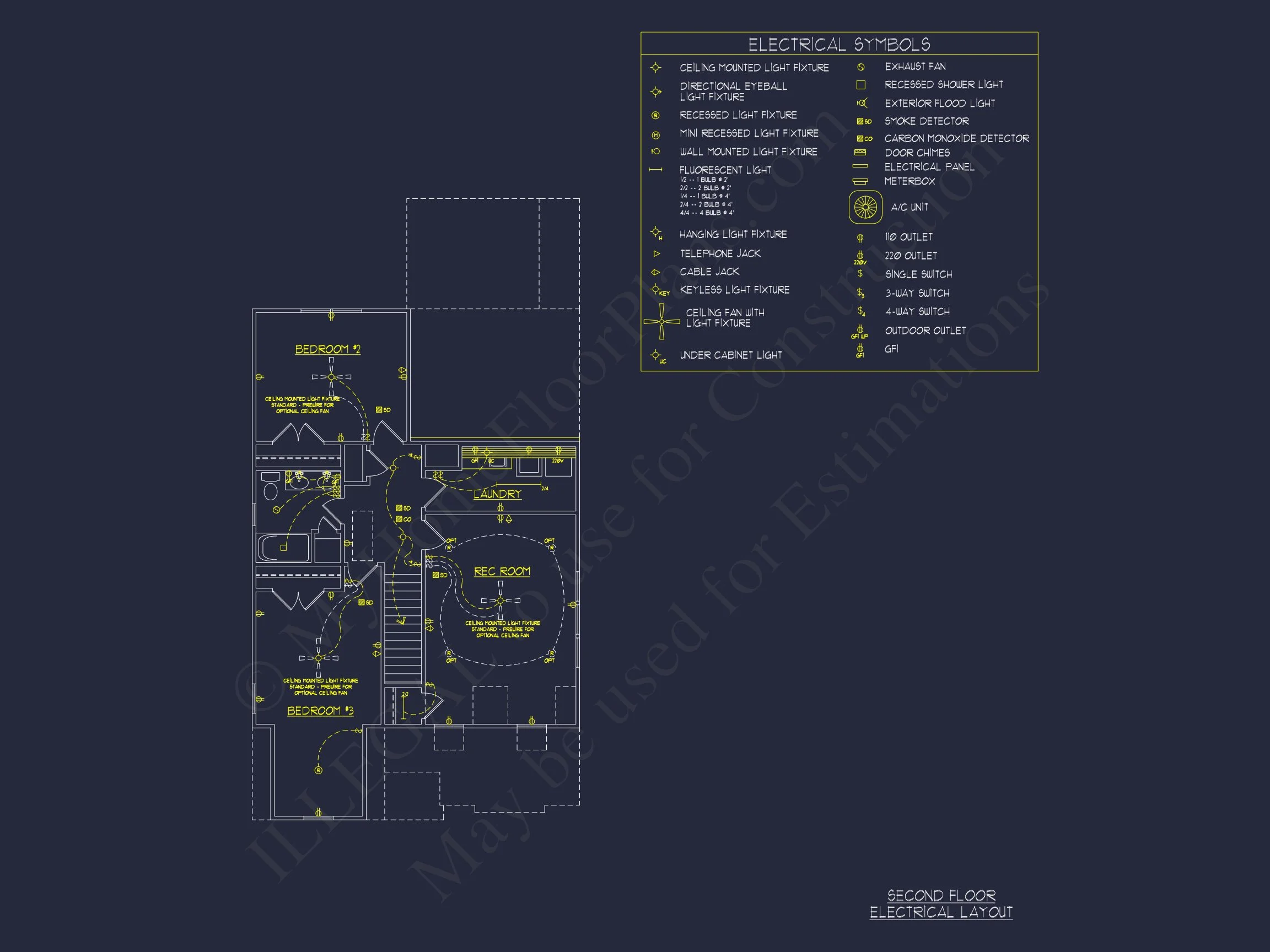 Craftsman house Floor Plan with 2 Stories and CAD Blueprint Designs