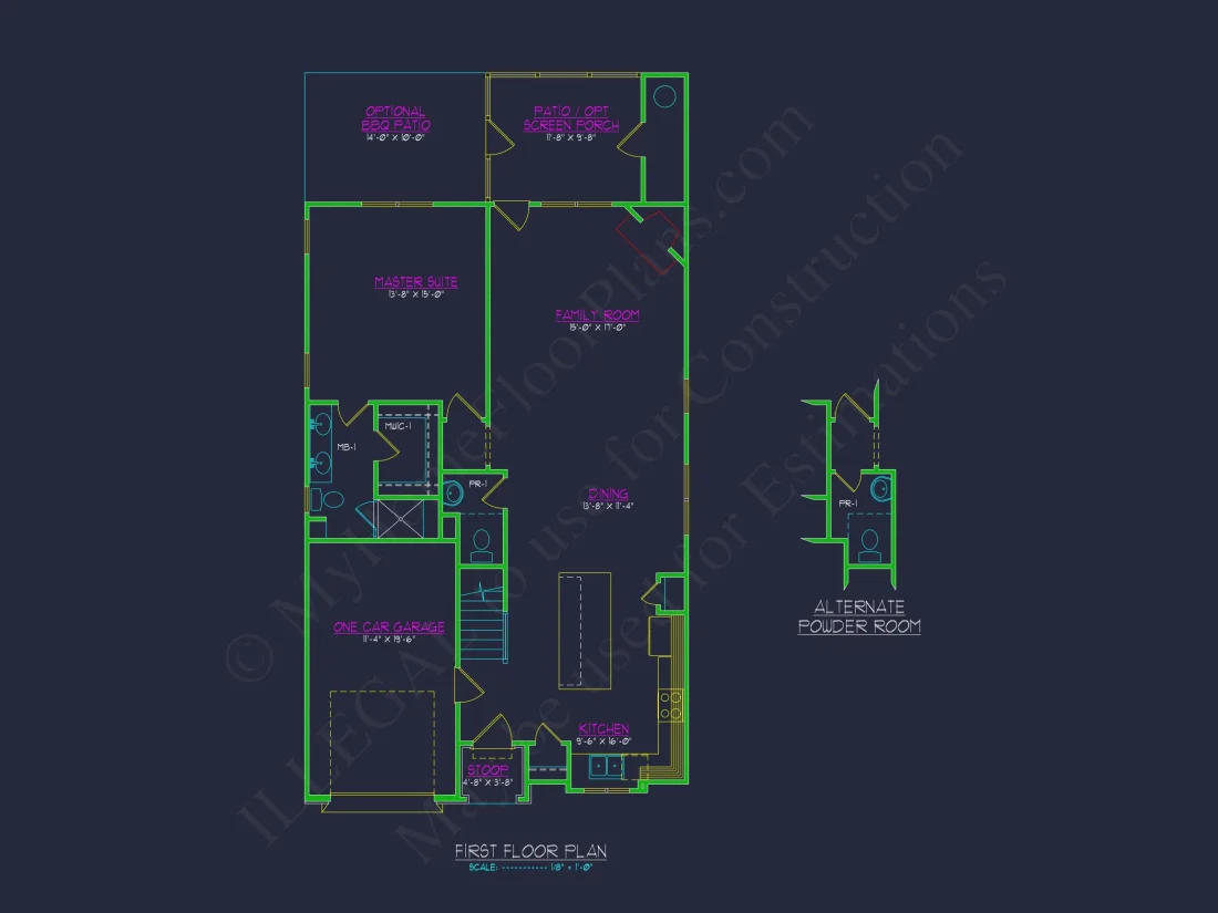 Craftsman house Floor Plan with 2 Stories and CAD Blueprint Designs
