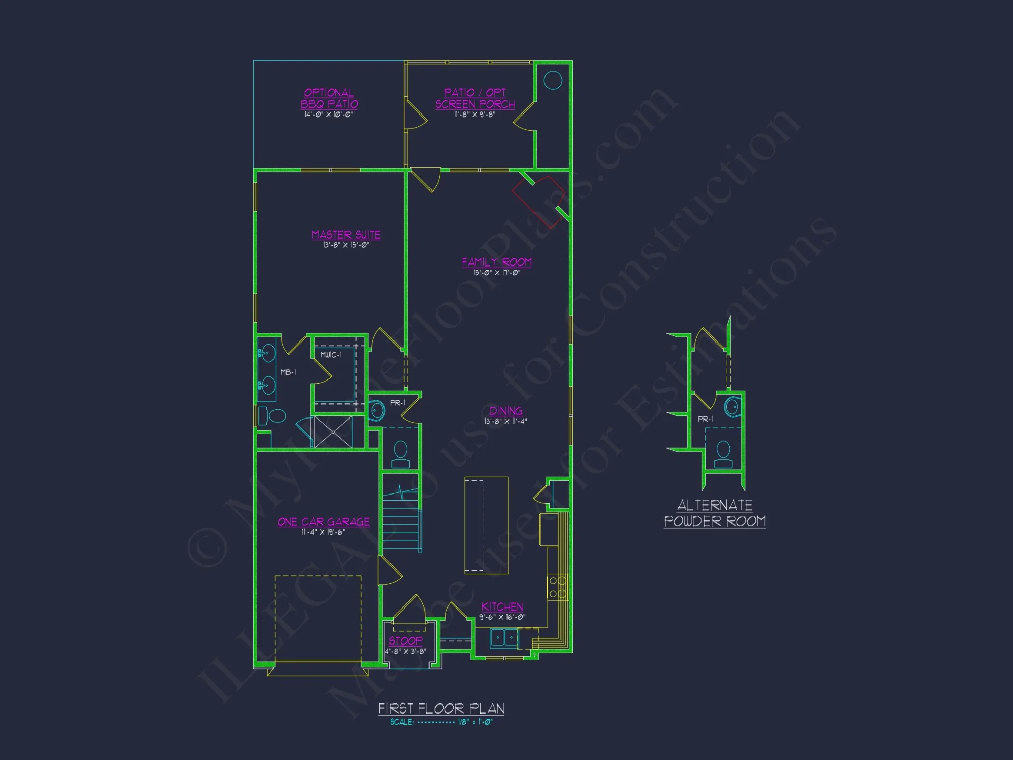 Craftsman house Floor Plan with 2 Stories and CAD Blueprint Designs