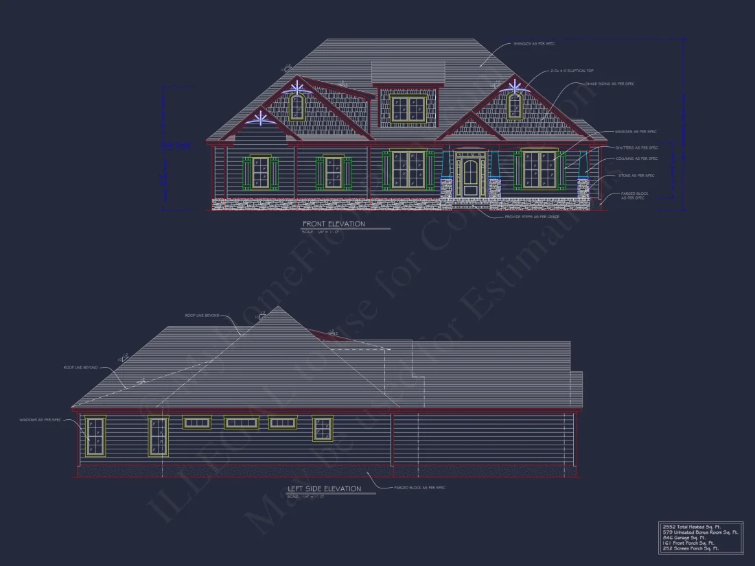 Beautiful 1.5 Story house Plan with CAD Designs and Blueprint