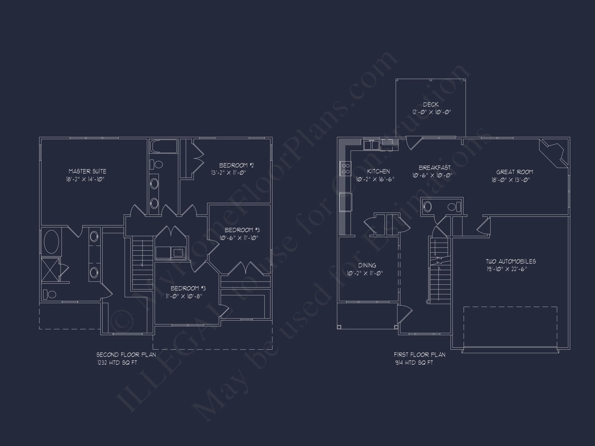 16-1301 HOUSE PLAN - Colonial Home Plan - 4-Bed, 3-Bath, 2,800 SF 6 Customizable house Plan with 2-Story Design and CAD Blueprint