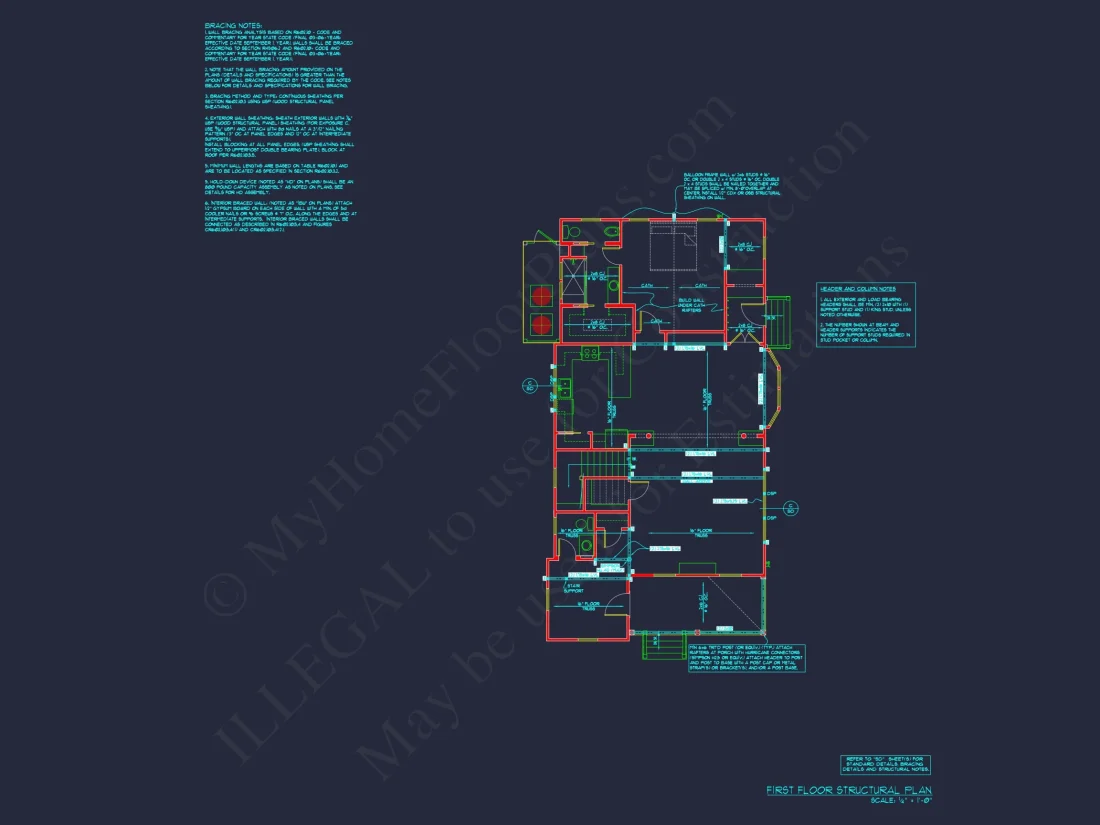 Colonial Two-Story house Plan with Detached Garage and CAD Design