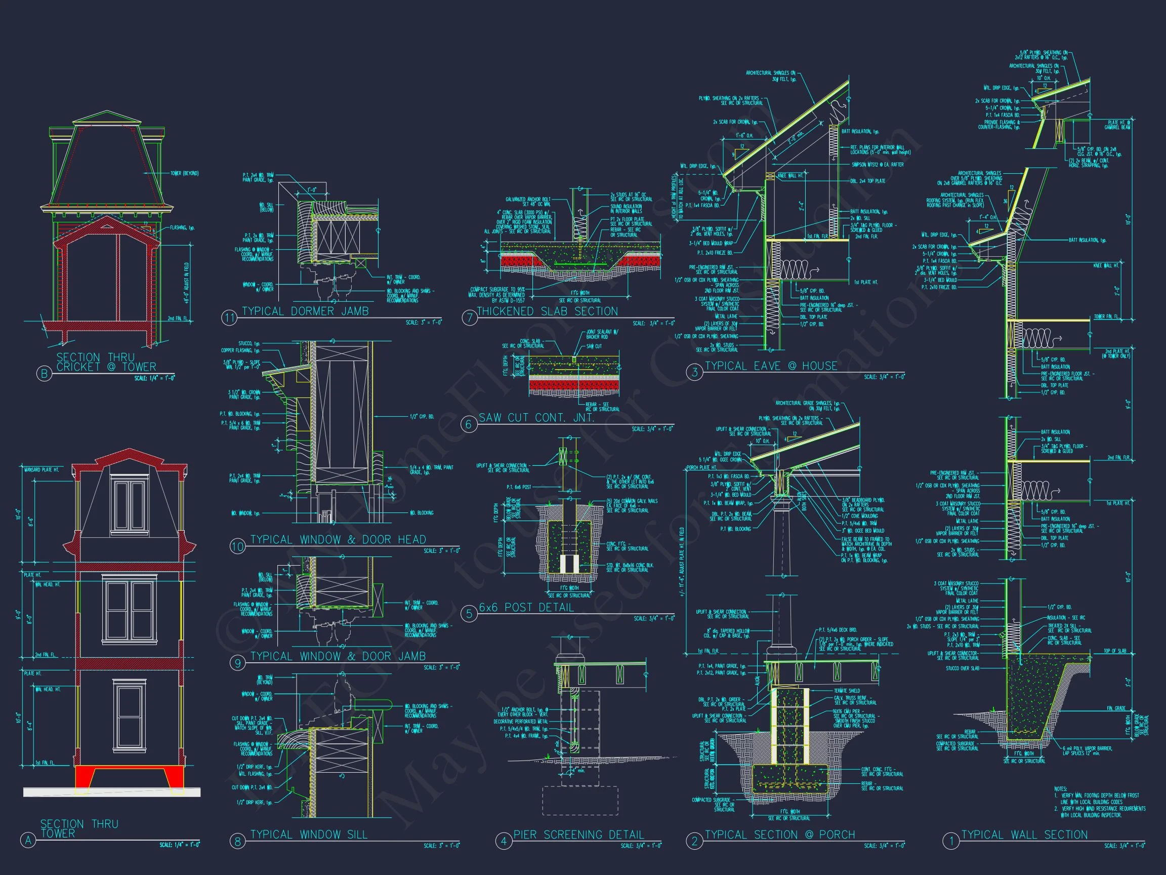 16-1177 HOUSE PLAN - Colonial Home Plan - 3-Bed, 2.5-Bath, 2,285 SF 4 Colonial Two-Story house Plan with Detached Garage and CAD Design