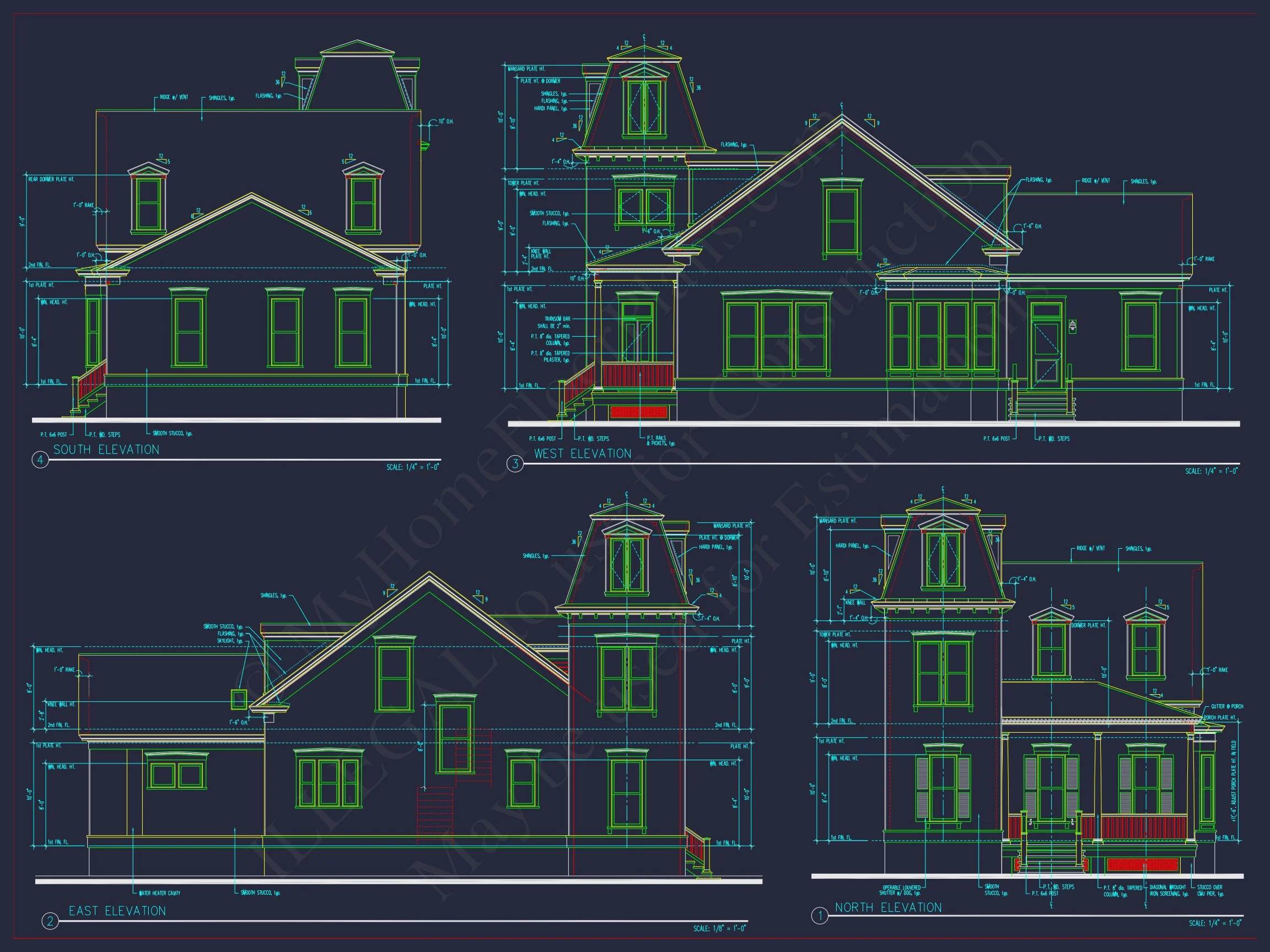16-1177 HOUSE PLAN - Colonial Home Plan - 3-Bed, 2.5-Bath, 2,285 SF 3 Colonial Two-Story house Plan with Detached Garage and CAD Design