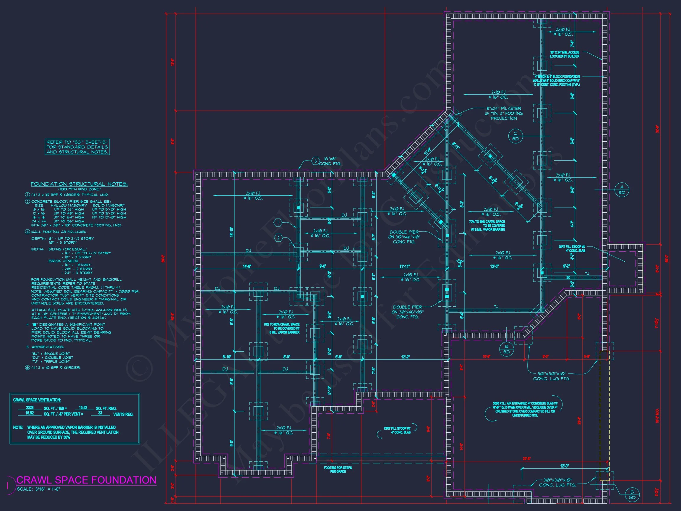 Traditional Craftsman house Plan with Detailed Floor Blueprint