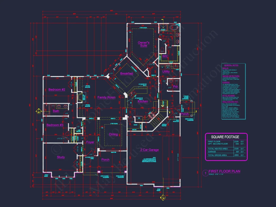 Traditional Craftsman house Plan with Detailed Floor Blueprint