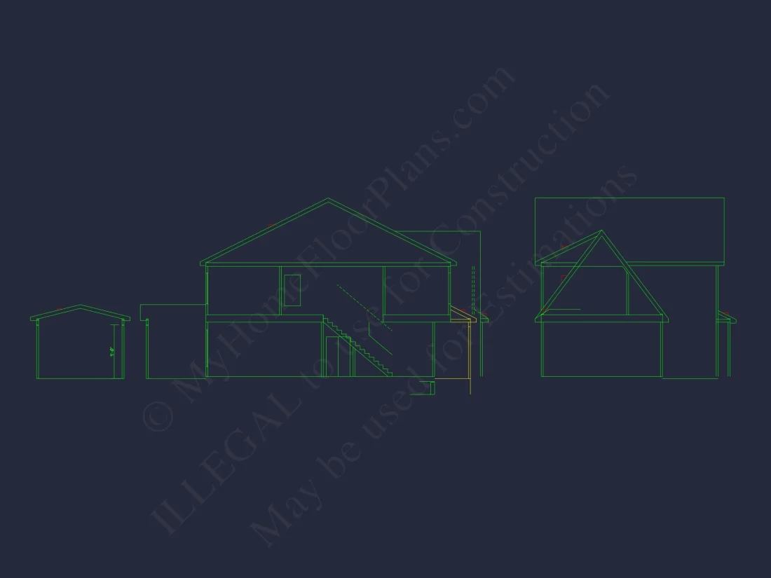 Craftsman house Floor Plan: CAD Blueprint for Modern Designs