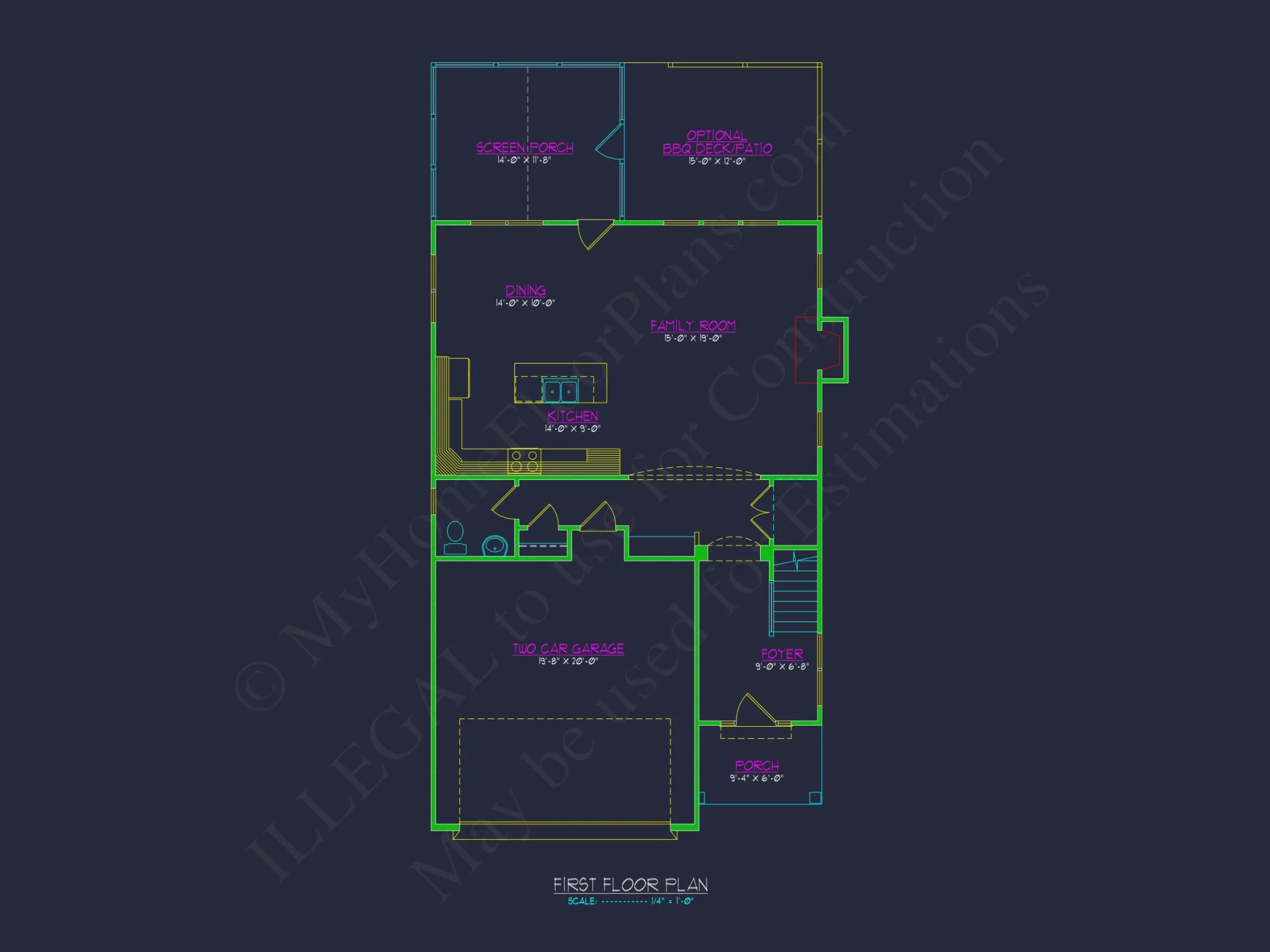 Craftsman house Floor Plan: CAD Blueprint for Modern Designs