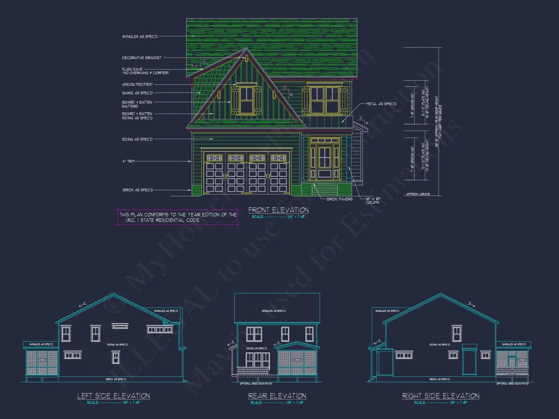 Craftsman house Floor Plan: CAD Blueprint for Modern Designs