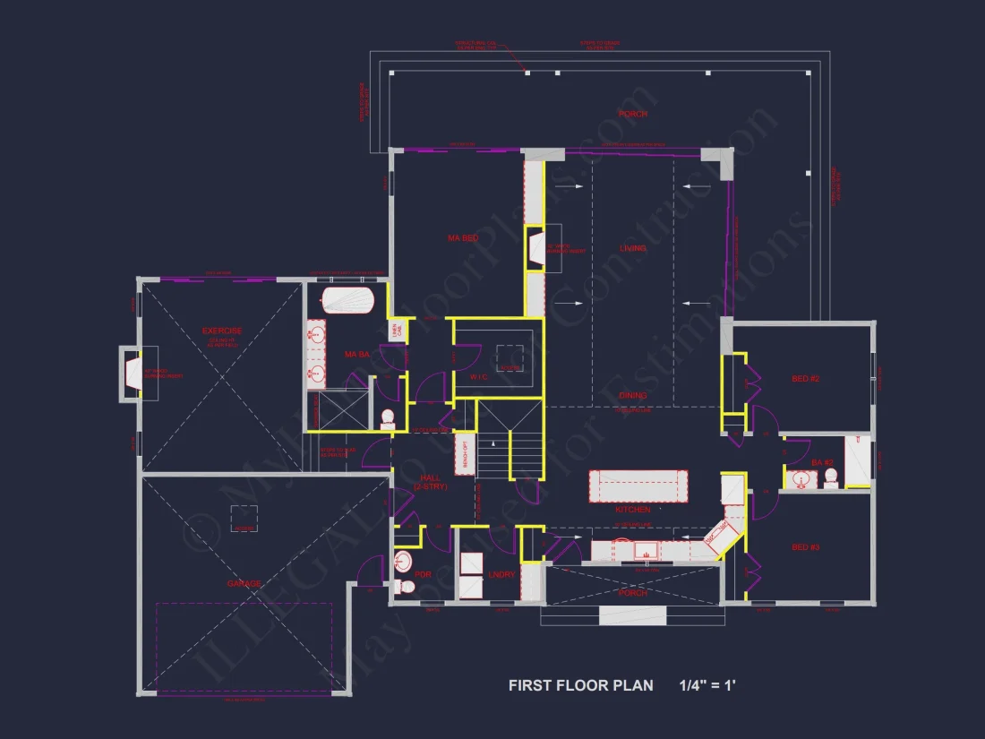 Modern Barn Style house Plan with 3 Bedrooms, 2.5 Bath, CAD Designs