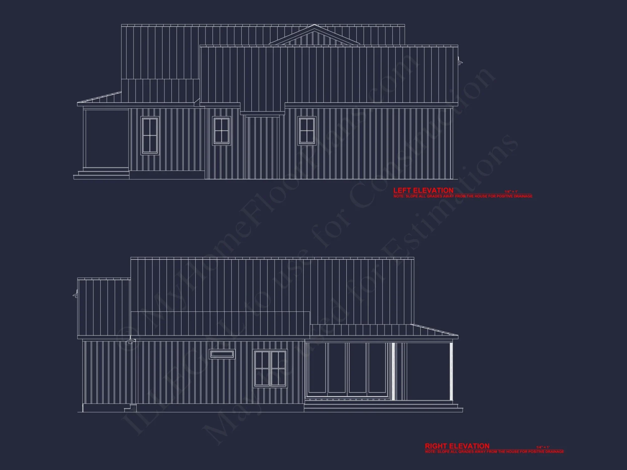 Modern Barn Style house Plan with 3 Bedrooms, 2.5 Bath, CAD Designs