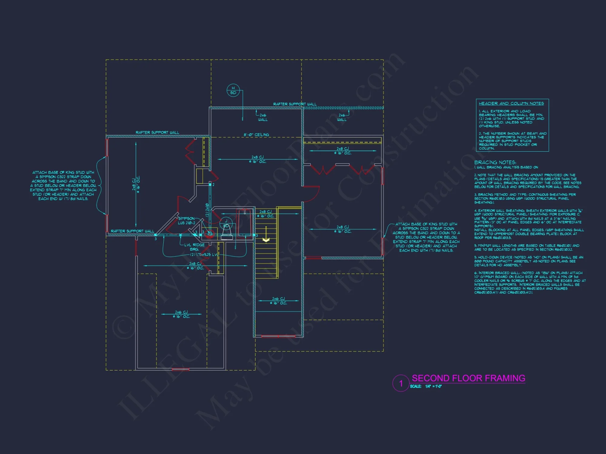 Craftsman house Plan: 1.5 Story Floor Design with CAD Blueprint