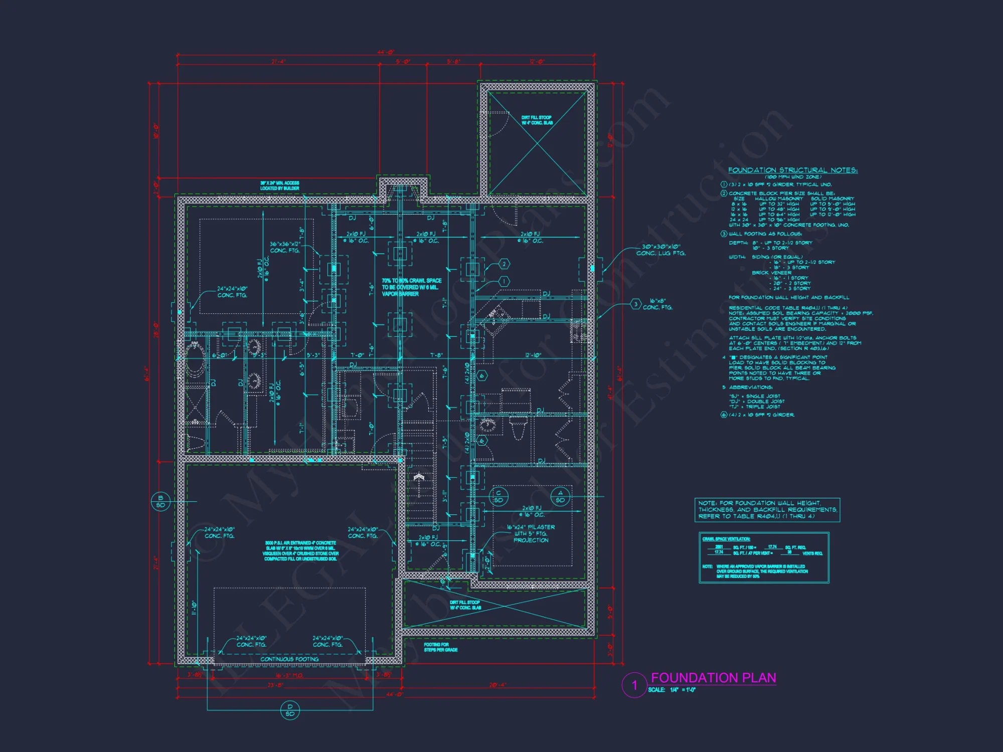 Craftsman house Plan: 1.5 Story Floor Design with CAD Blueprint